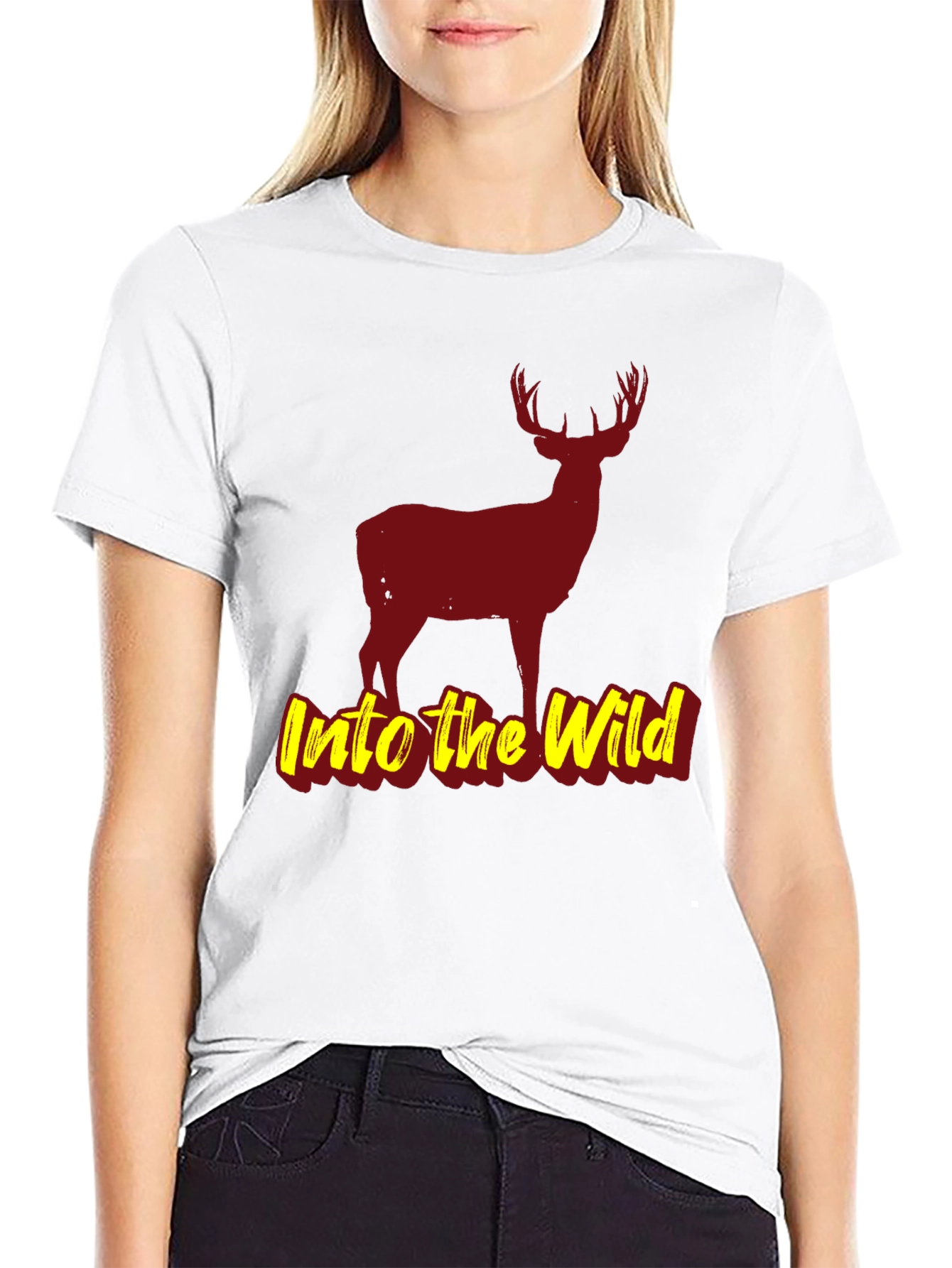 Into the Wild Black Deer Graphic T-Shirt
