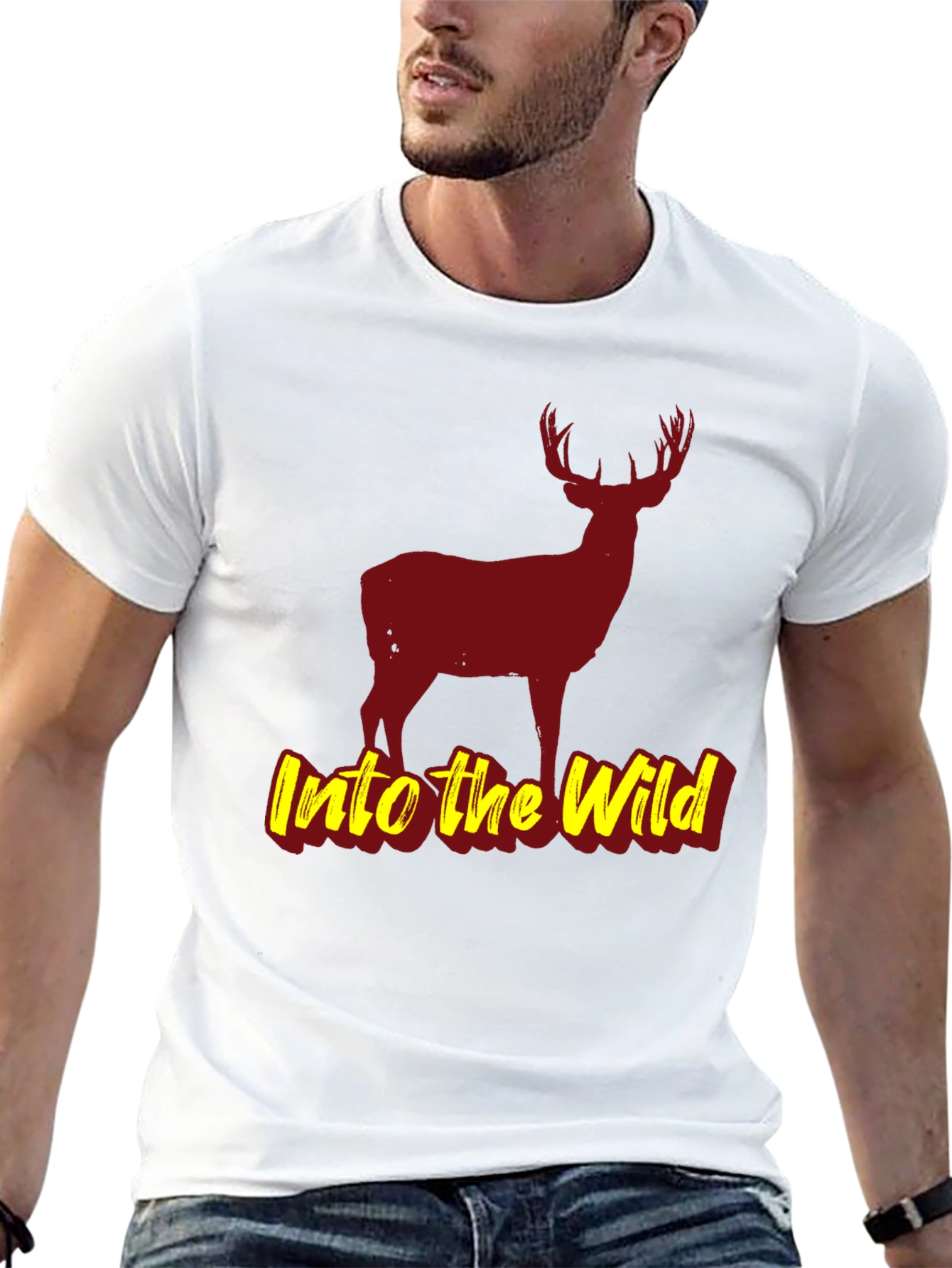Into the Wild Black Deer Graphic T-Shirt