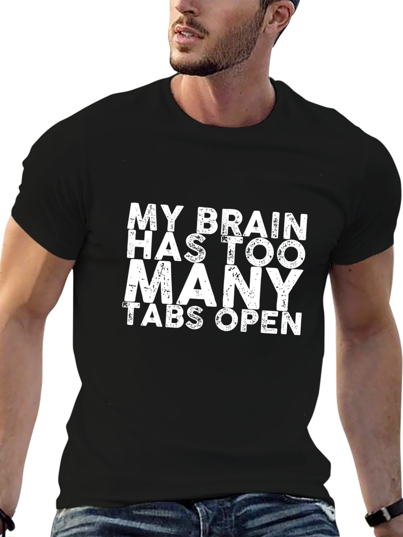 Brain Tabs Mens T-Shirt - Funny Saying Graphic Tee