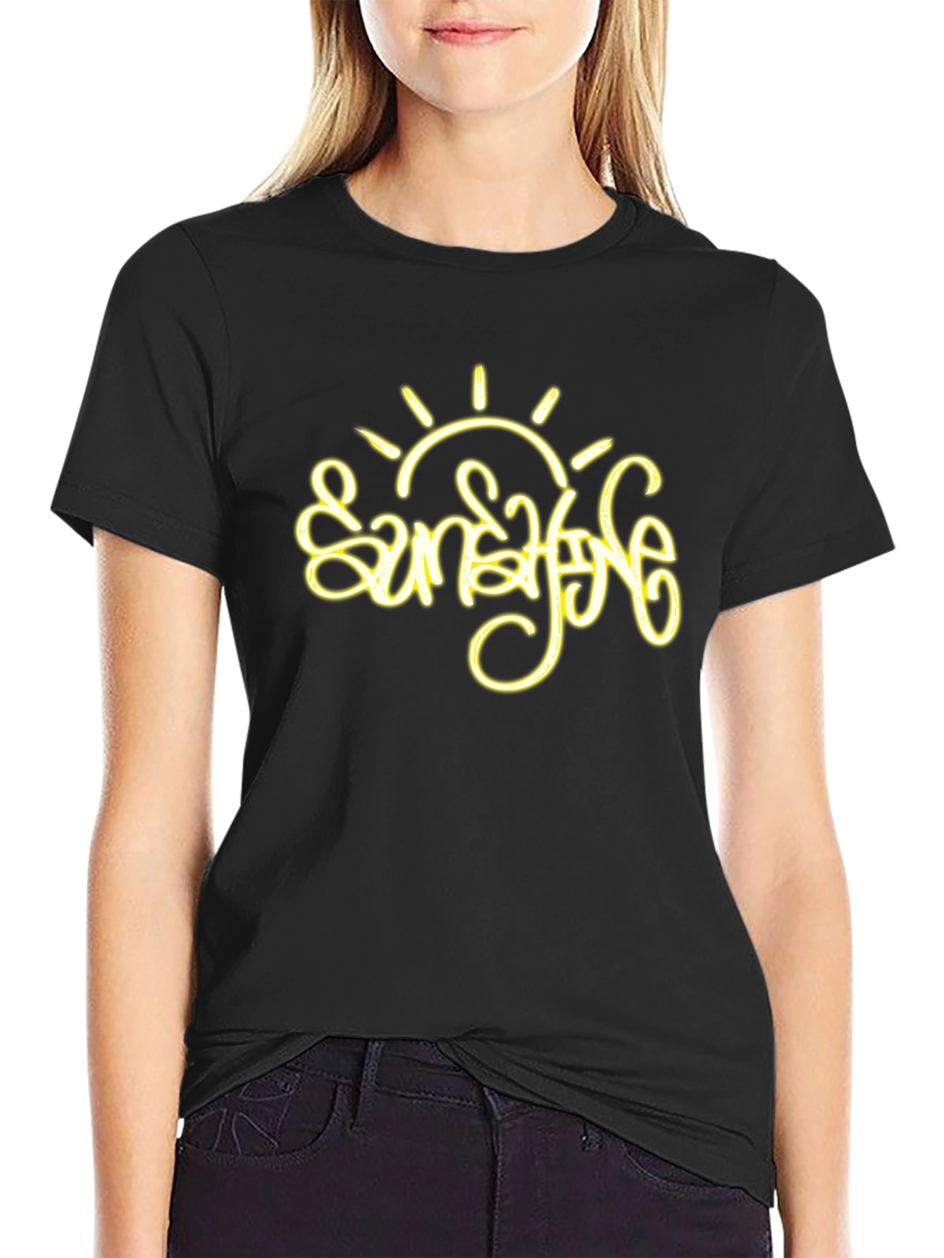 Sunshine Graphic Tee - Stylish Black T-Shirt