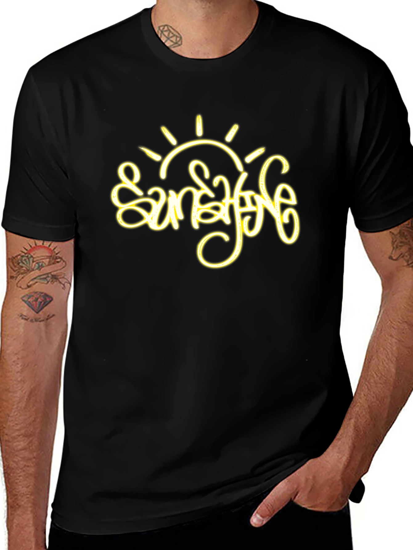 Sunshine Graphic Tee - Stylish Black T-Shirt