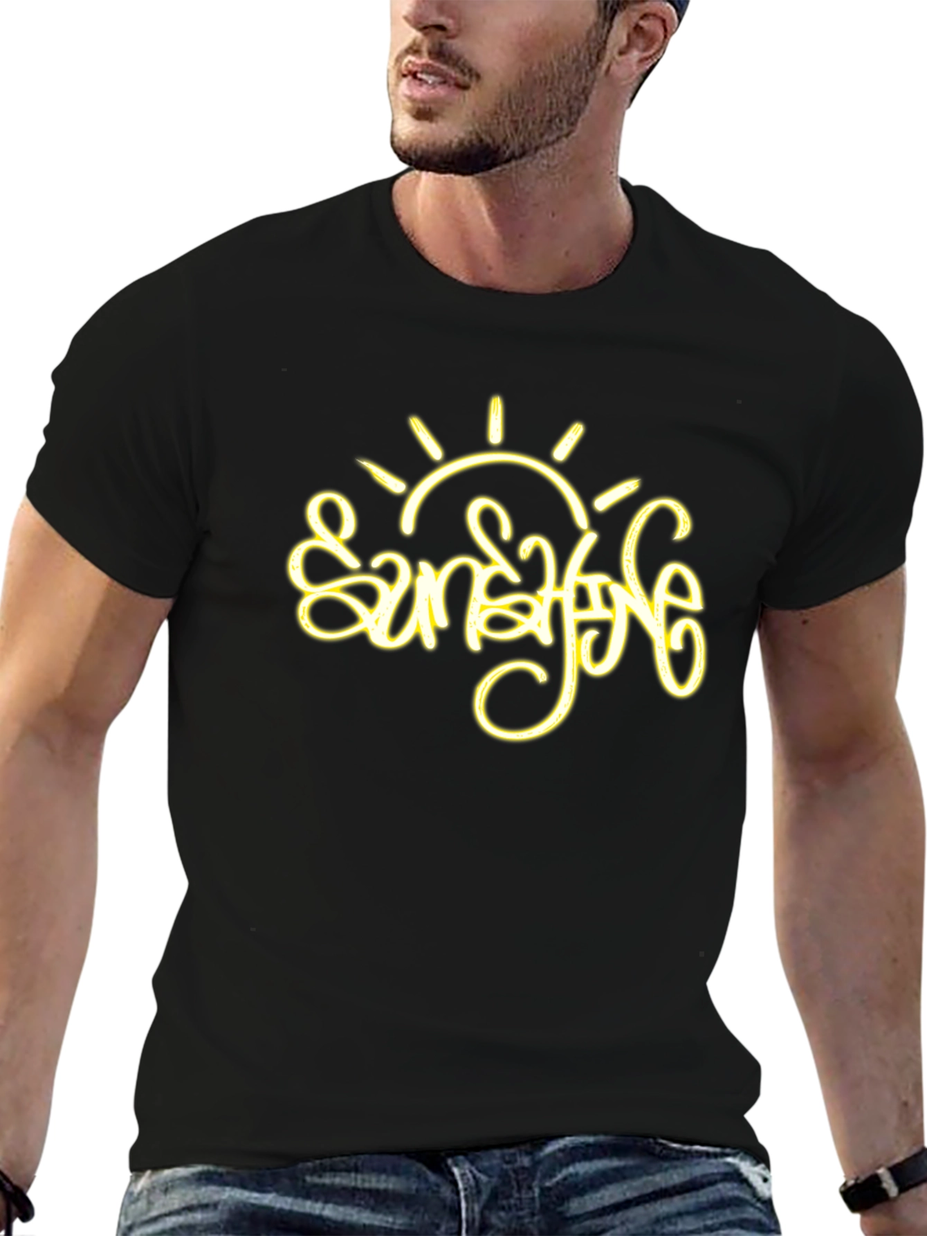 Sunshine Graphic Tee - Stylish Black T-Shirt