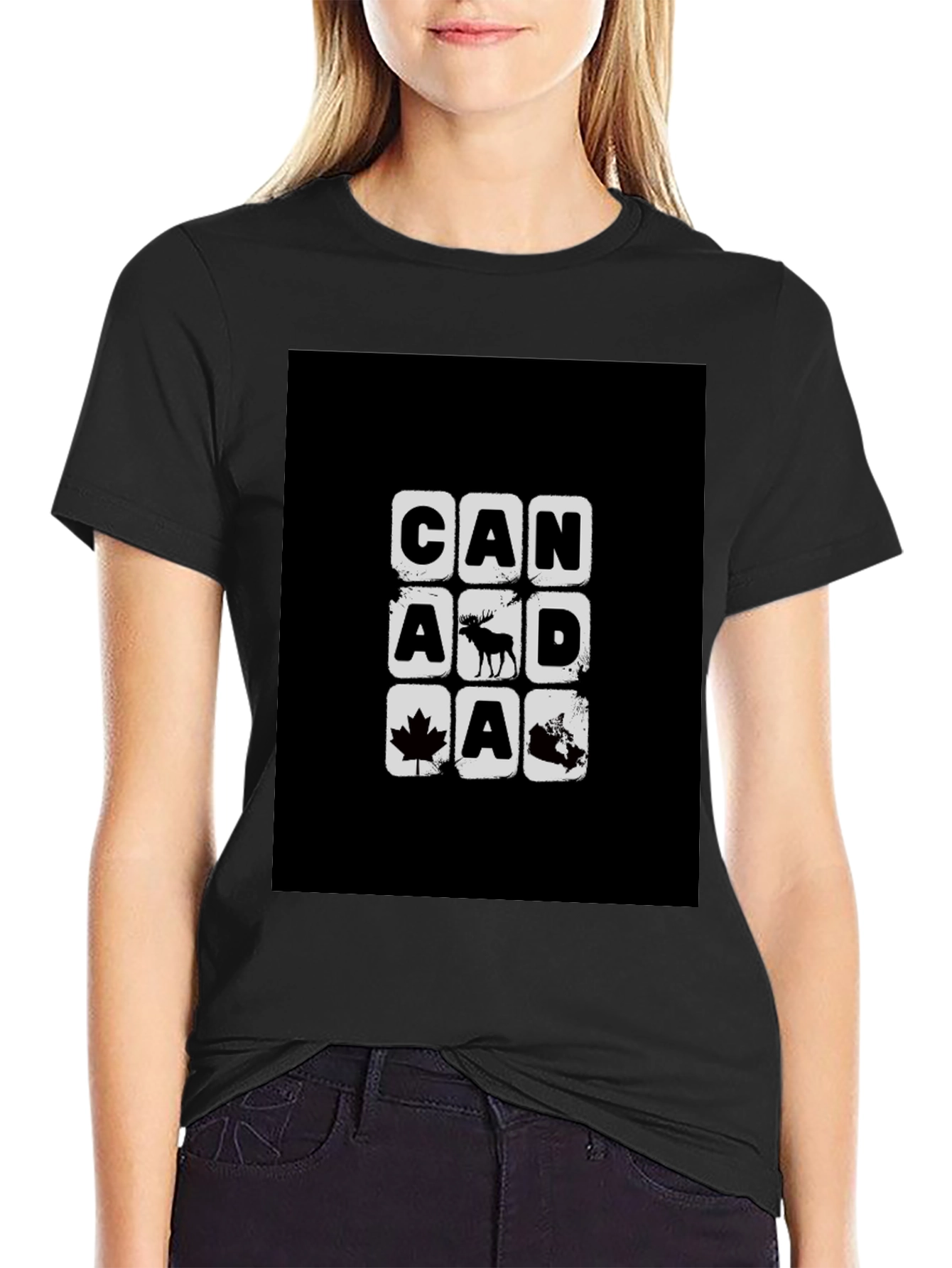 Canada T-Shirt Moose Maple Leaf Graphic Tee