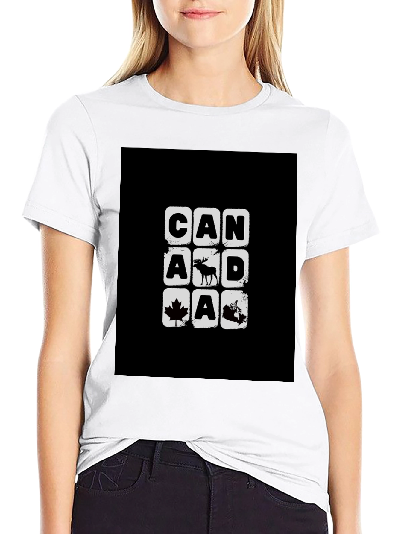 Canada T-Shirt Moose Maple Leaf Graphic Tee
