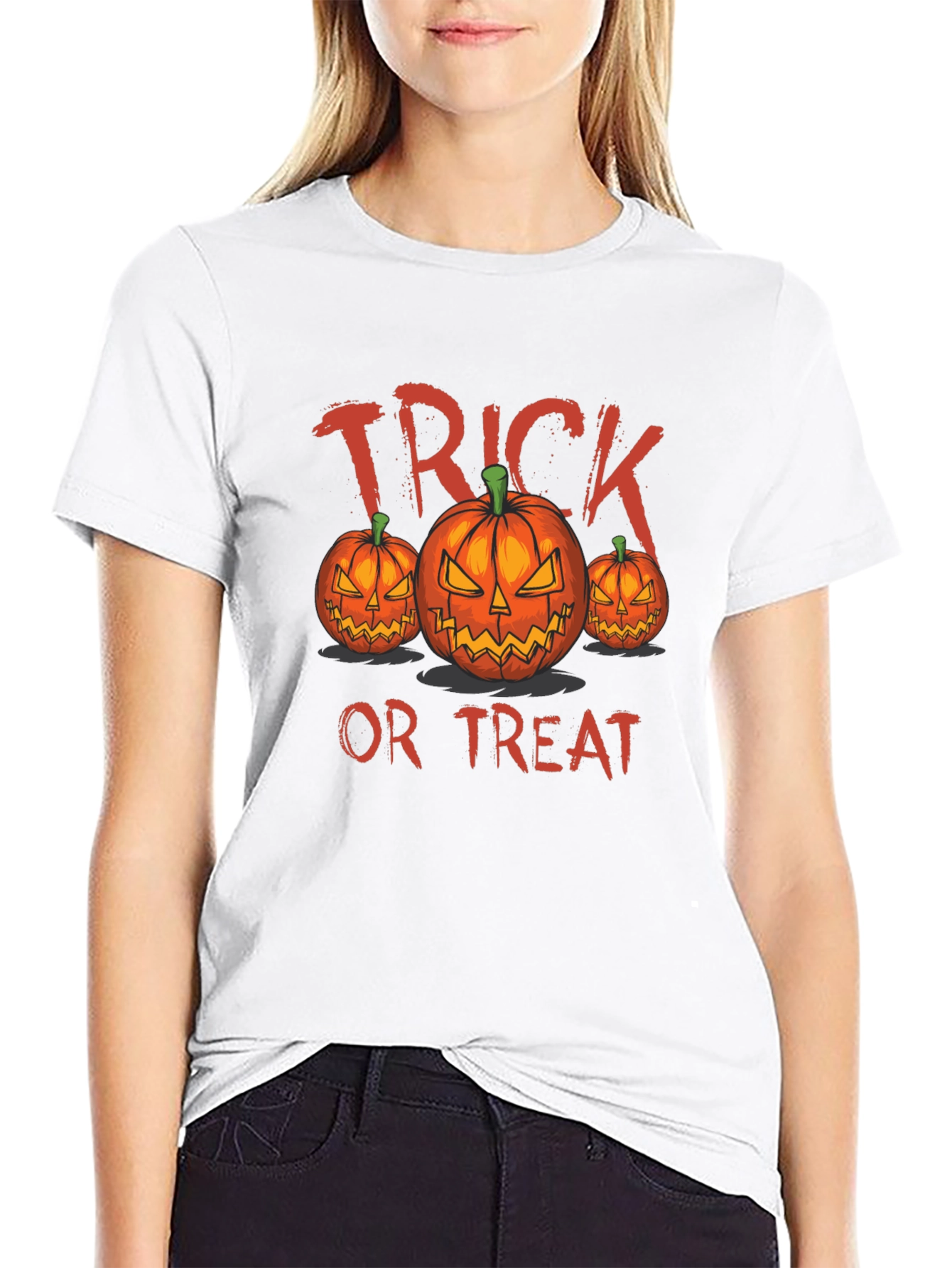 Halloween Pumpkin Trick or Treat Graphic Tee