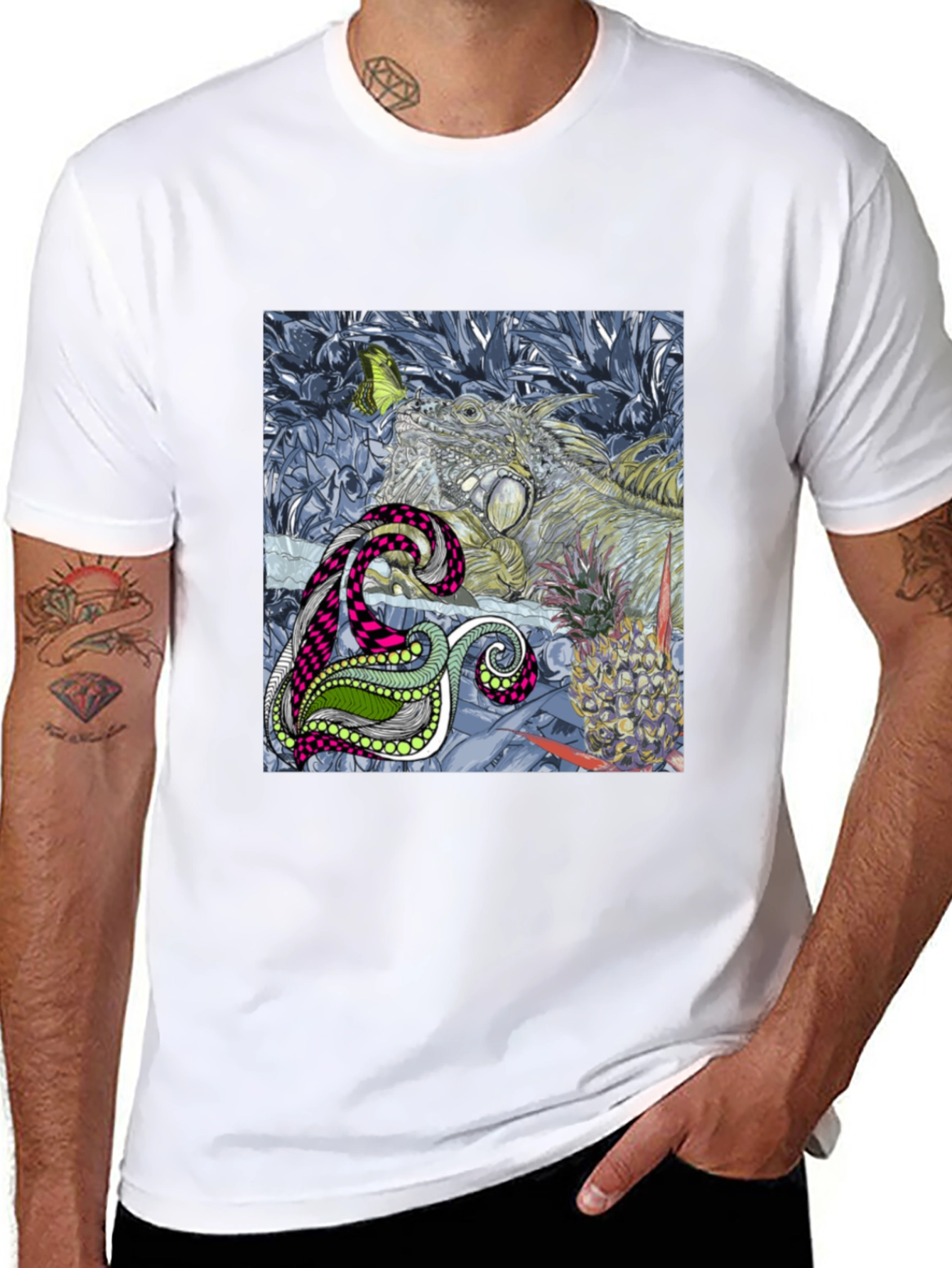 Tropical Print Mens T-Shirt
