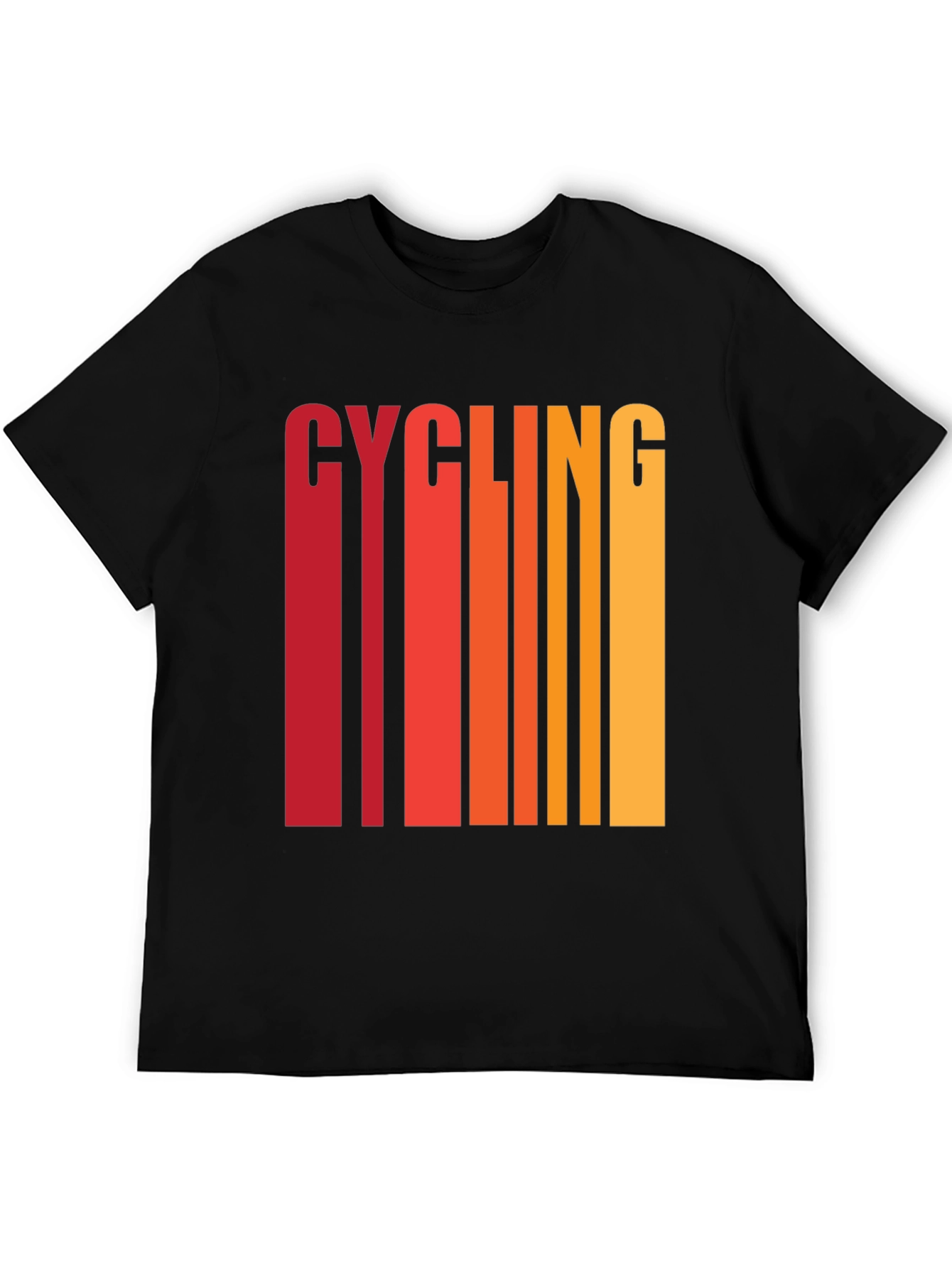 Cycling Graphic Tee - Retro Striped Design