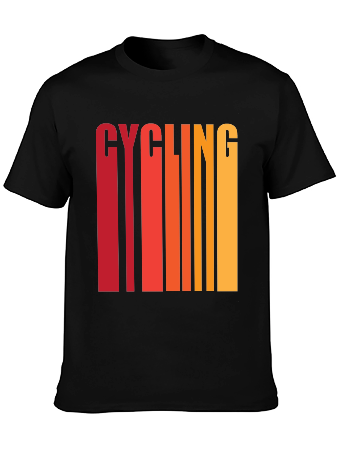 Cycling Graphic Tee - Retro Striped Design