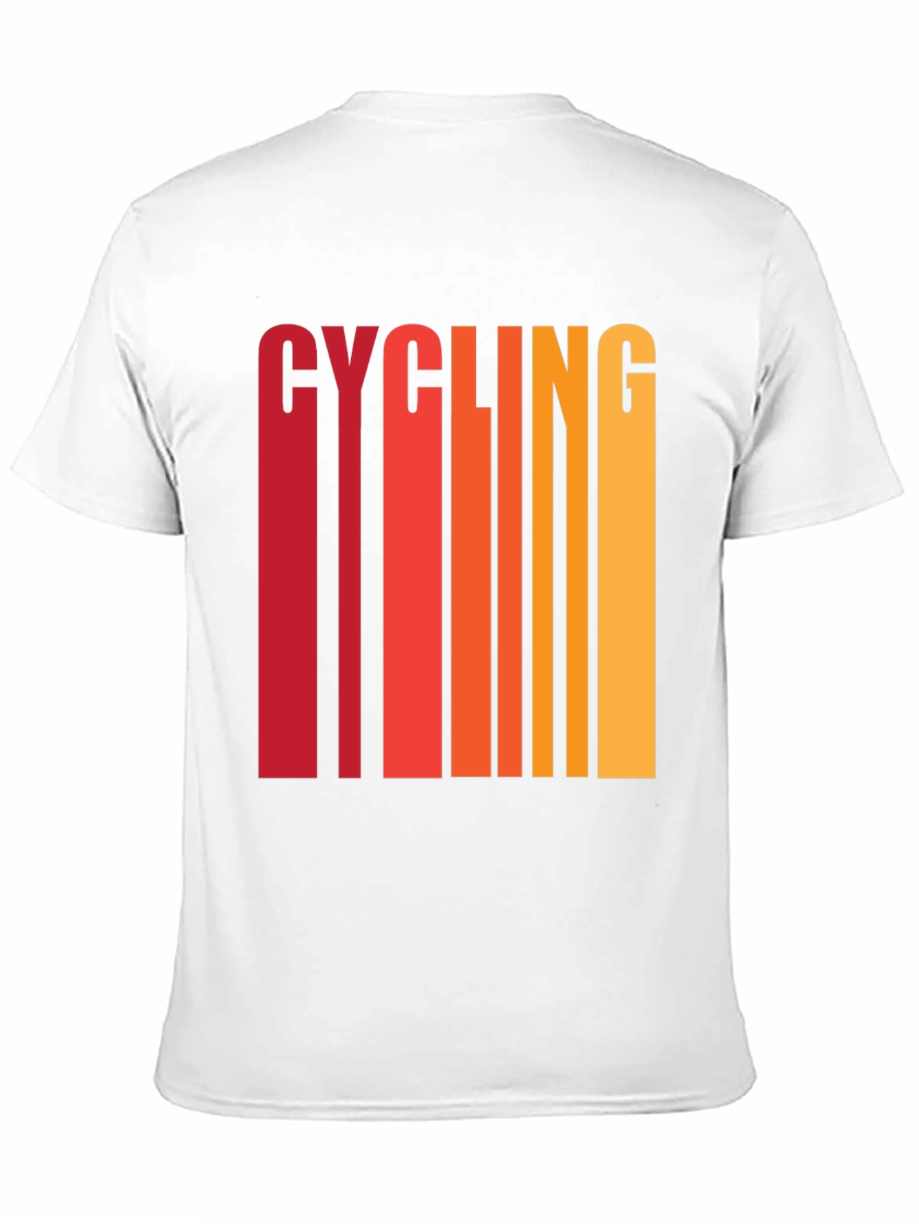 Cycling Graphic Tee - Retro Striped Design