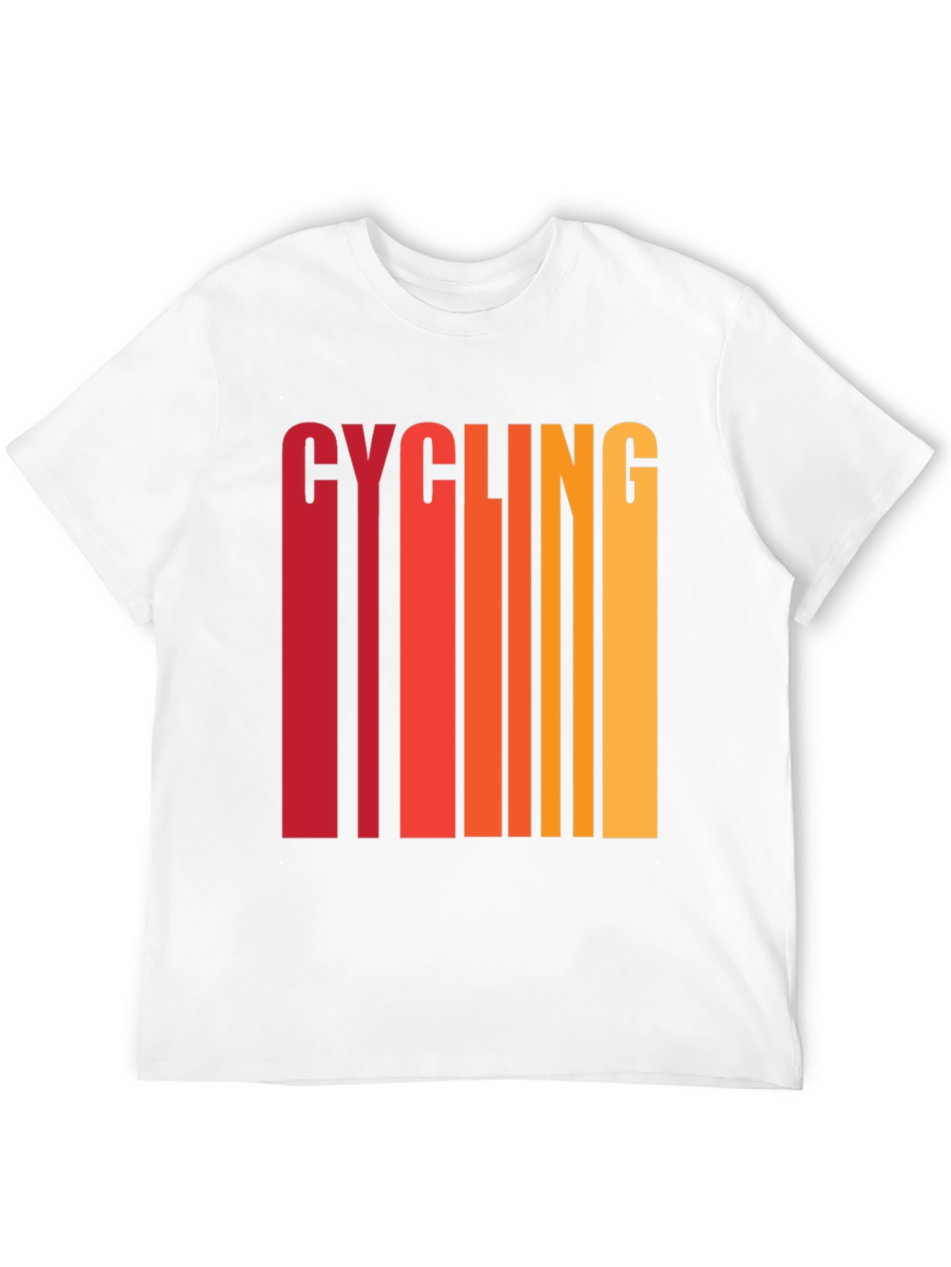 Cycling Graphic Tee - Retro Striped Design