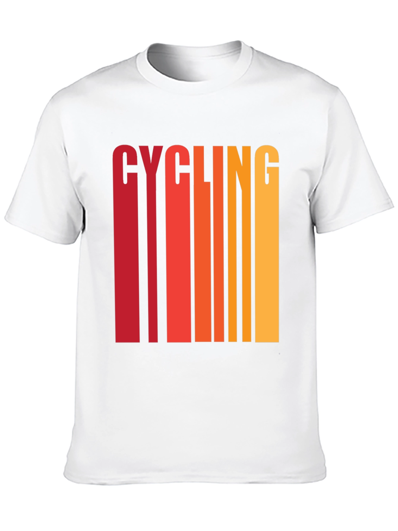 Cycling Graphic Tee - Retro Striped Design