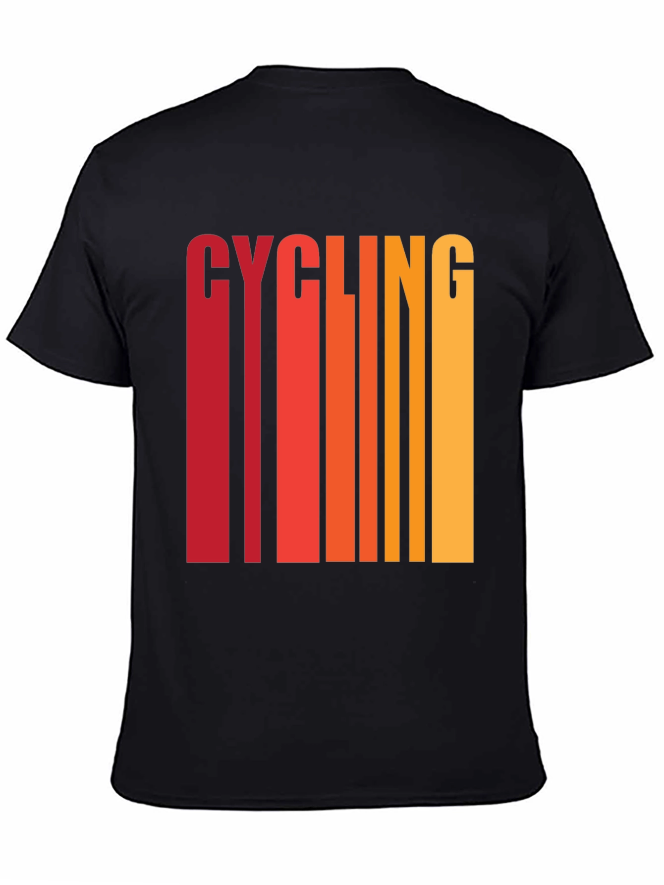 Cycling Graphic Tee - Retro Striped Design