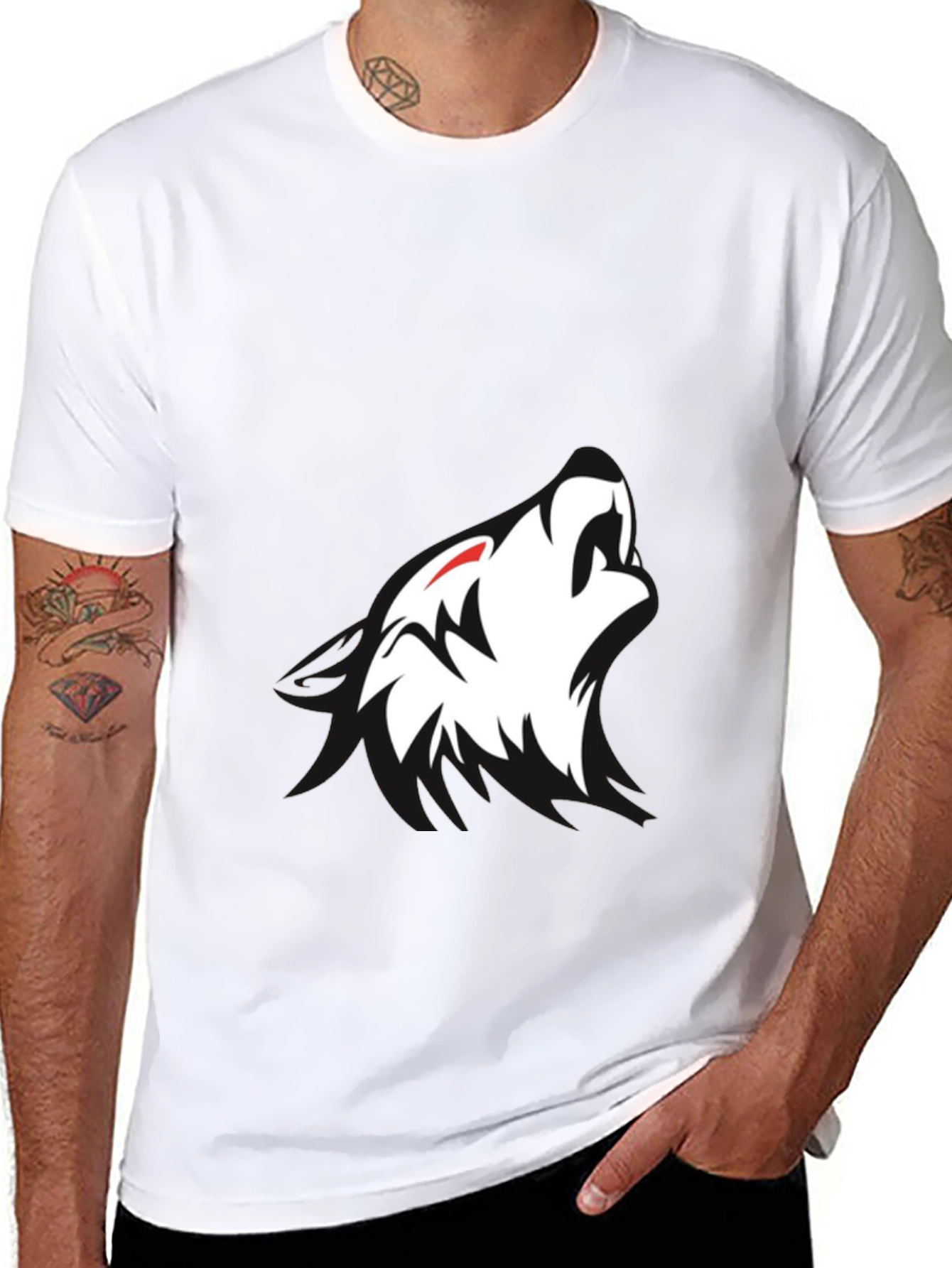 Black Wolf Graphic Tee - Modern Style