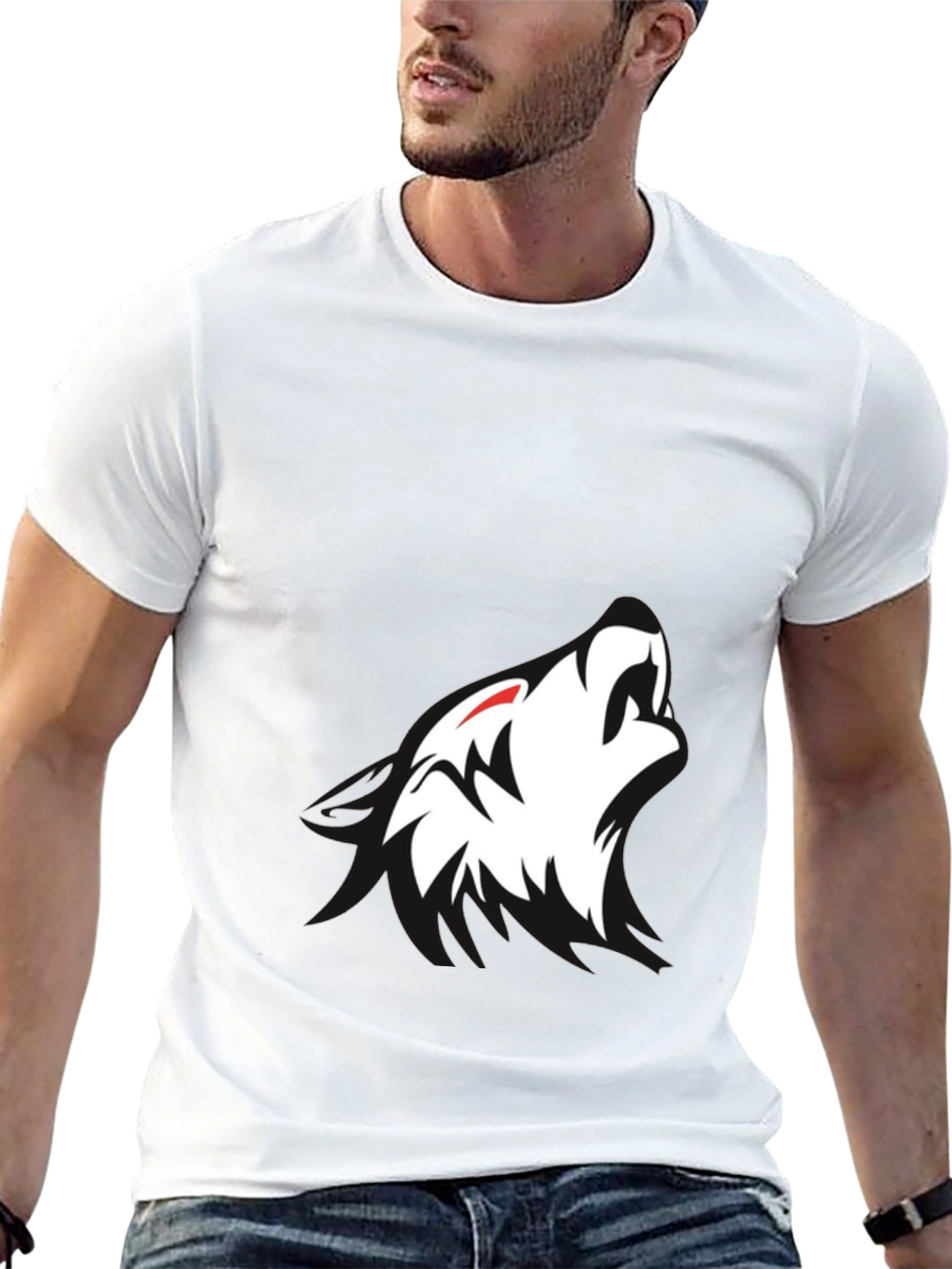 Black Wolf Graphic Tee - Modern Style
