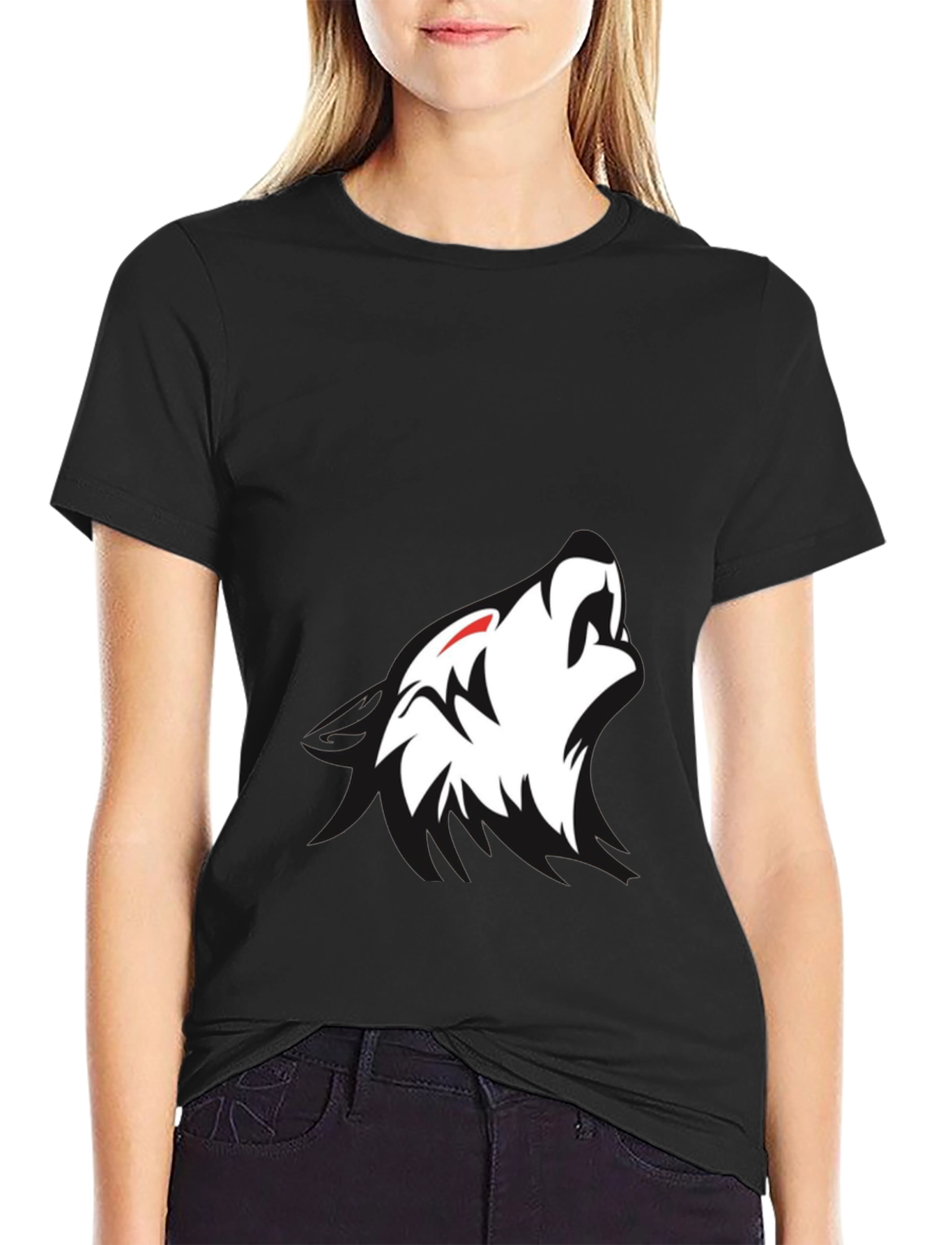Black Wolf Graphic Tee - Modern Style