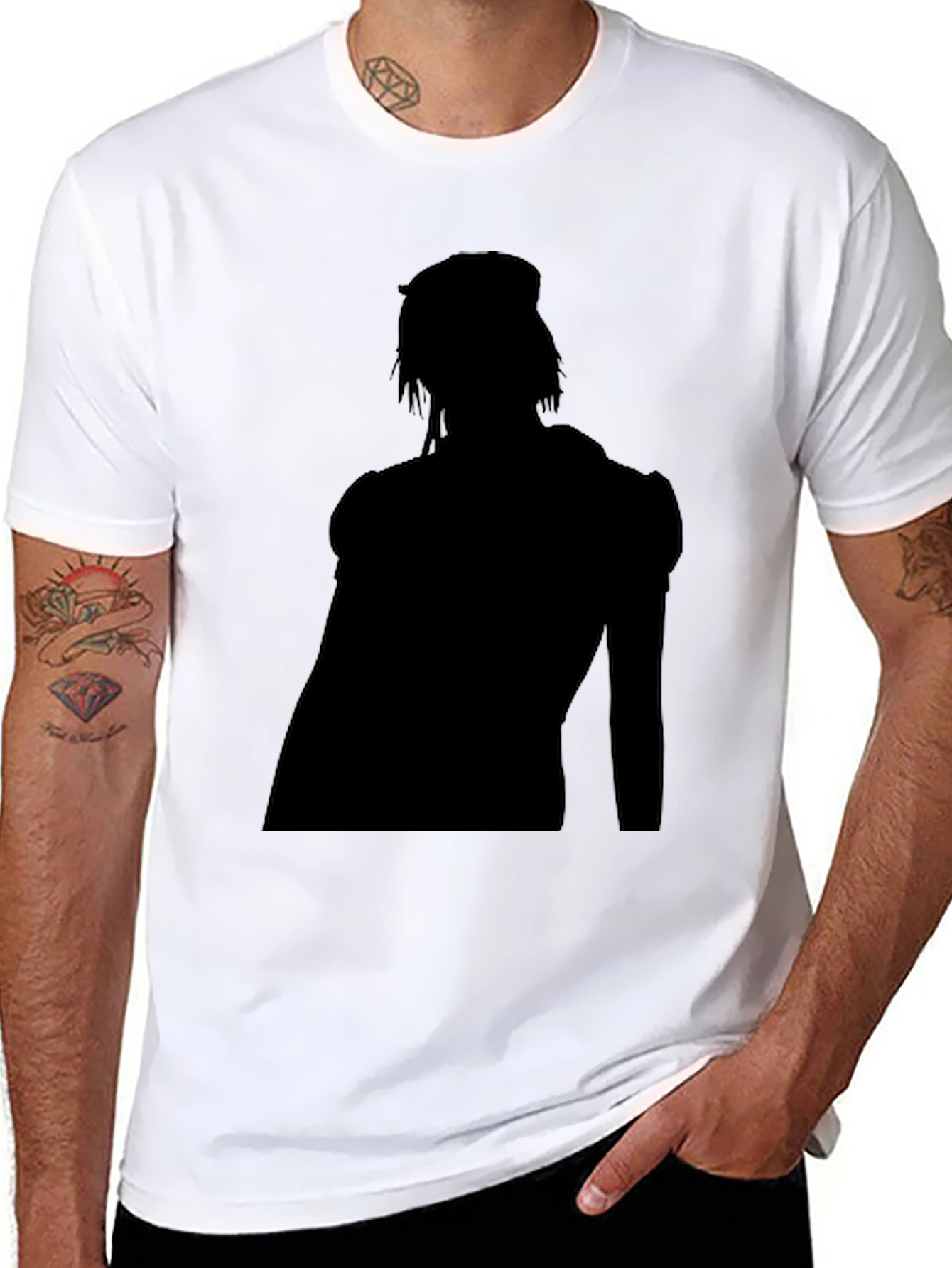 Black Graphic Tee - Silhouette Print