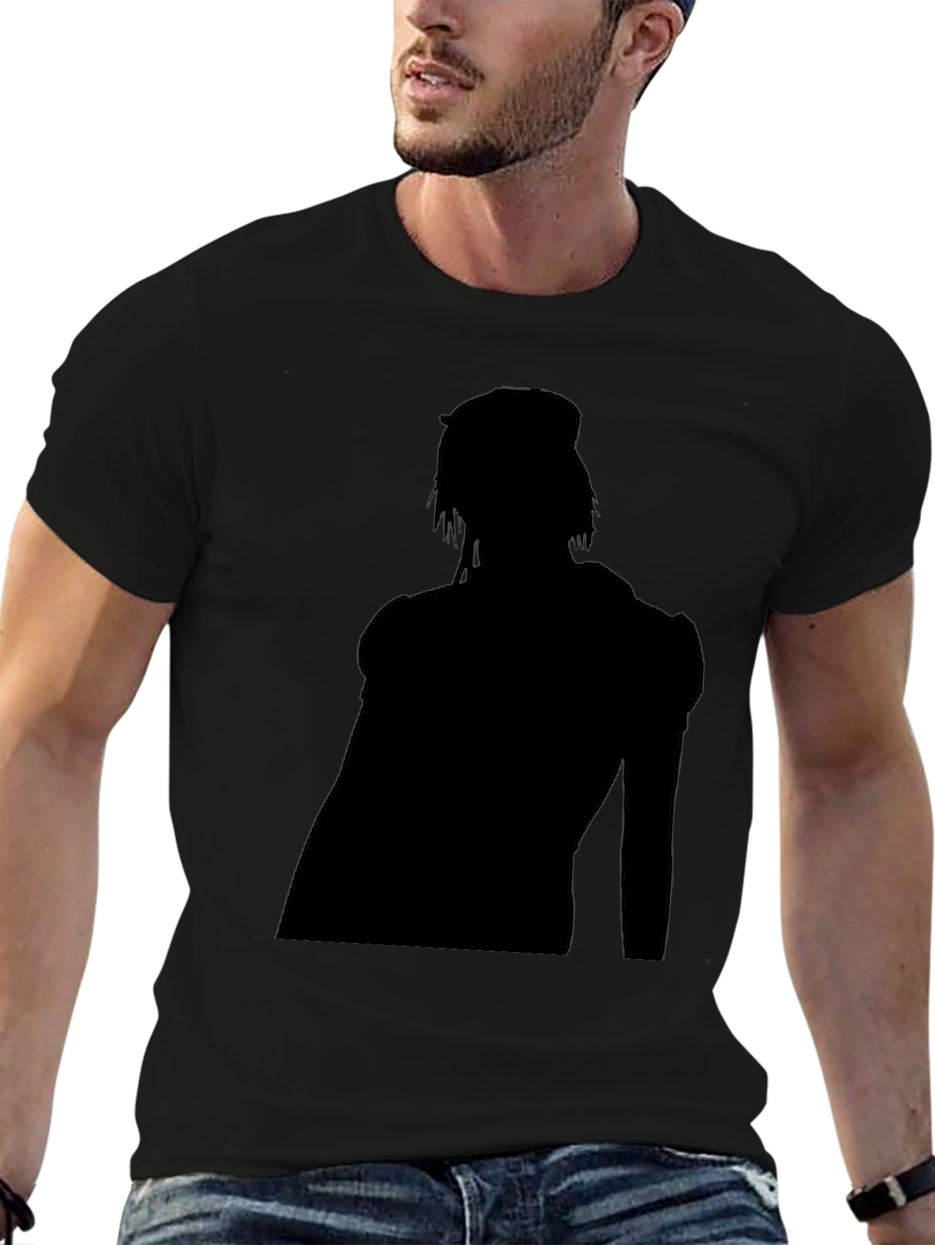 Black Graphic Tee - Silhouette Print