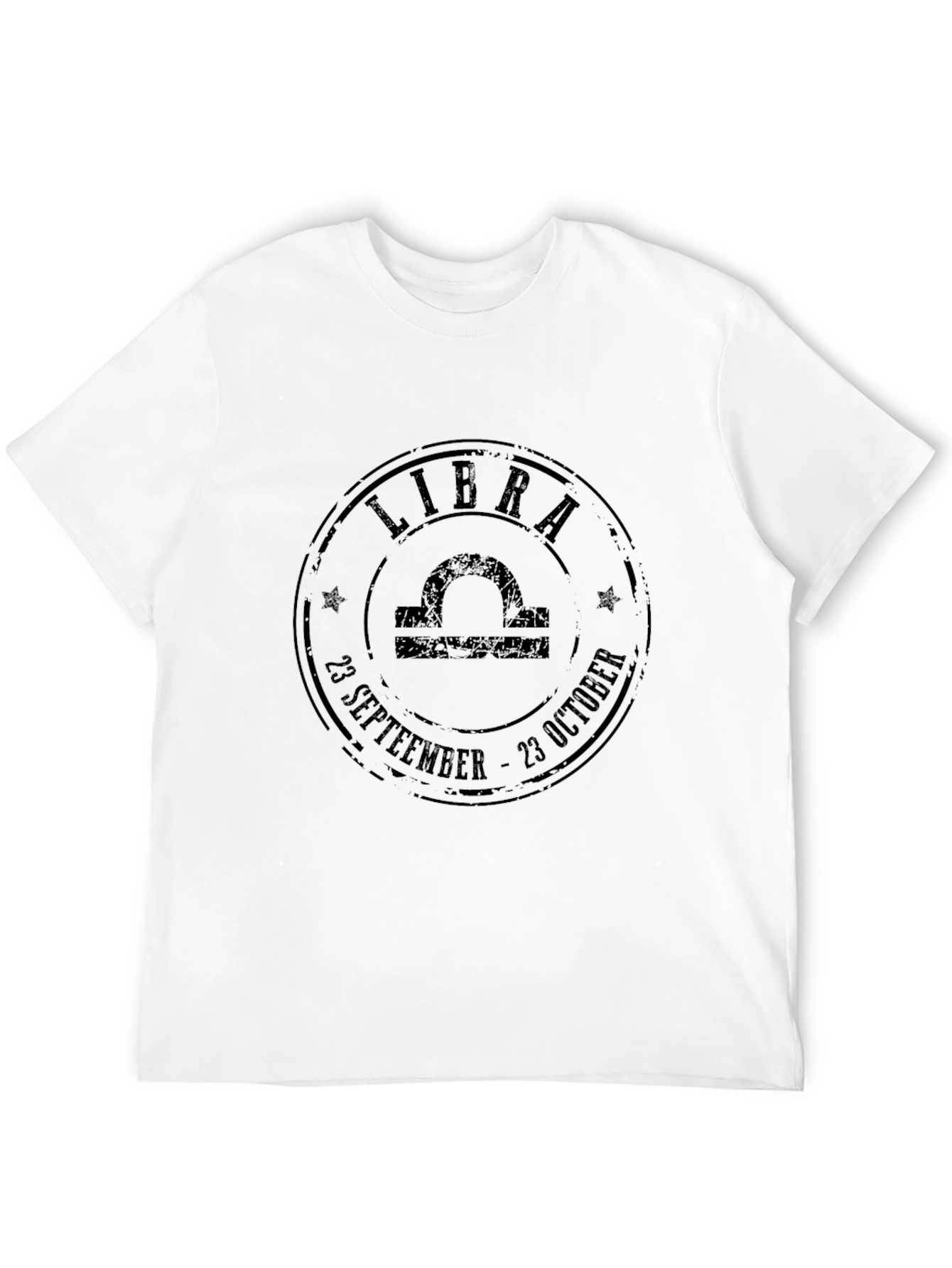 Libra Zodiac Sign Black T-Shirt