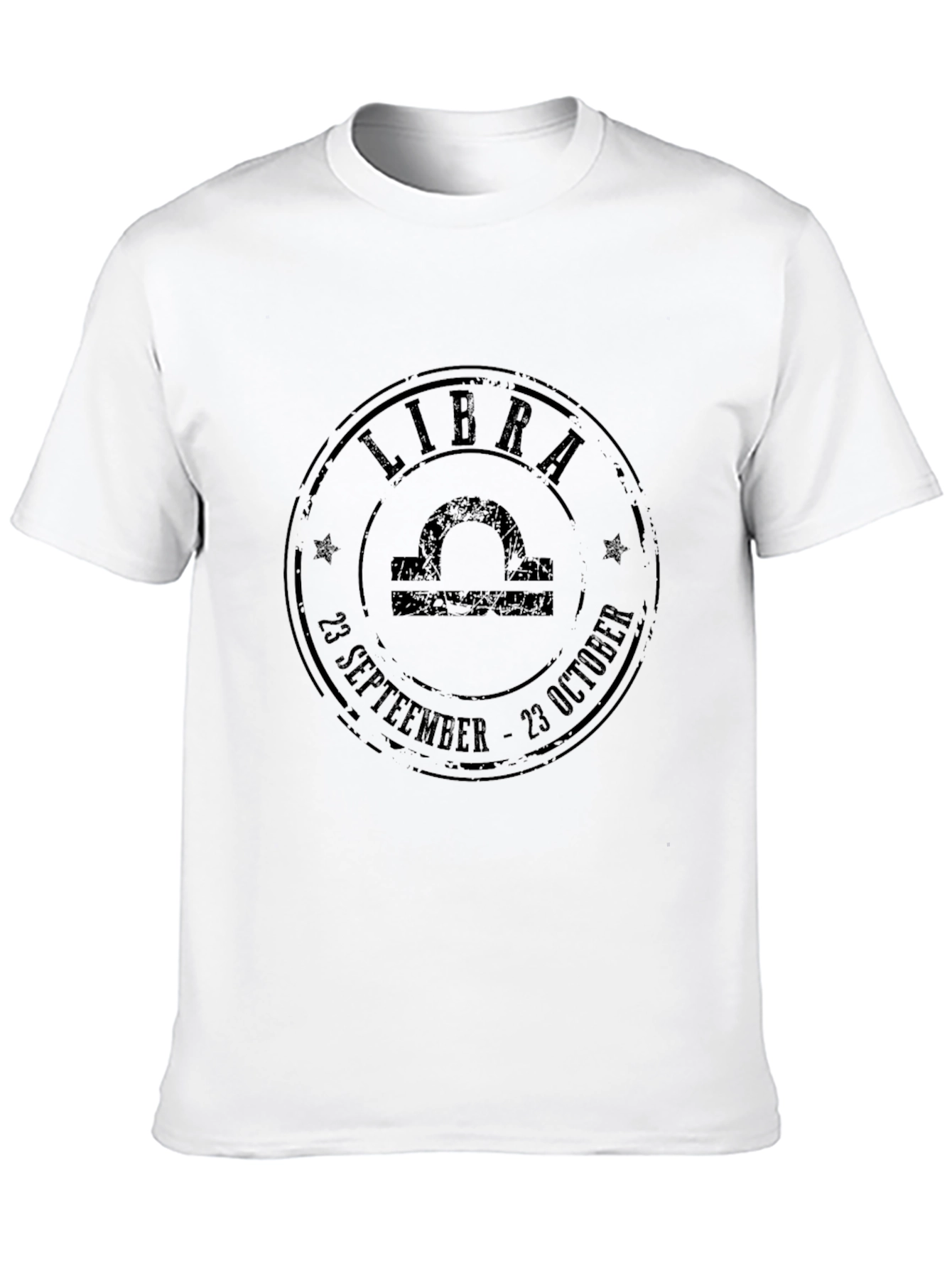 Libra Zodiac Sign Black T-Shirt