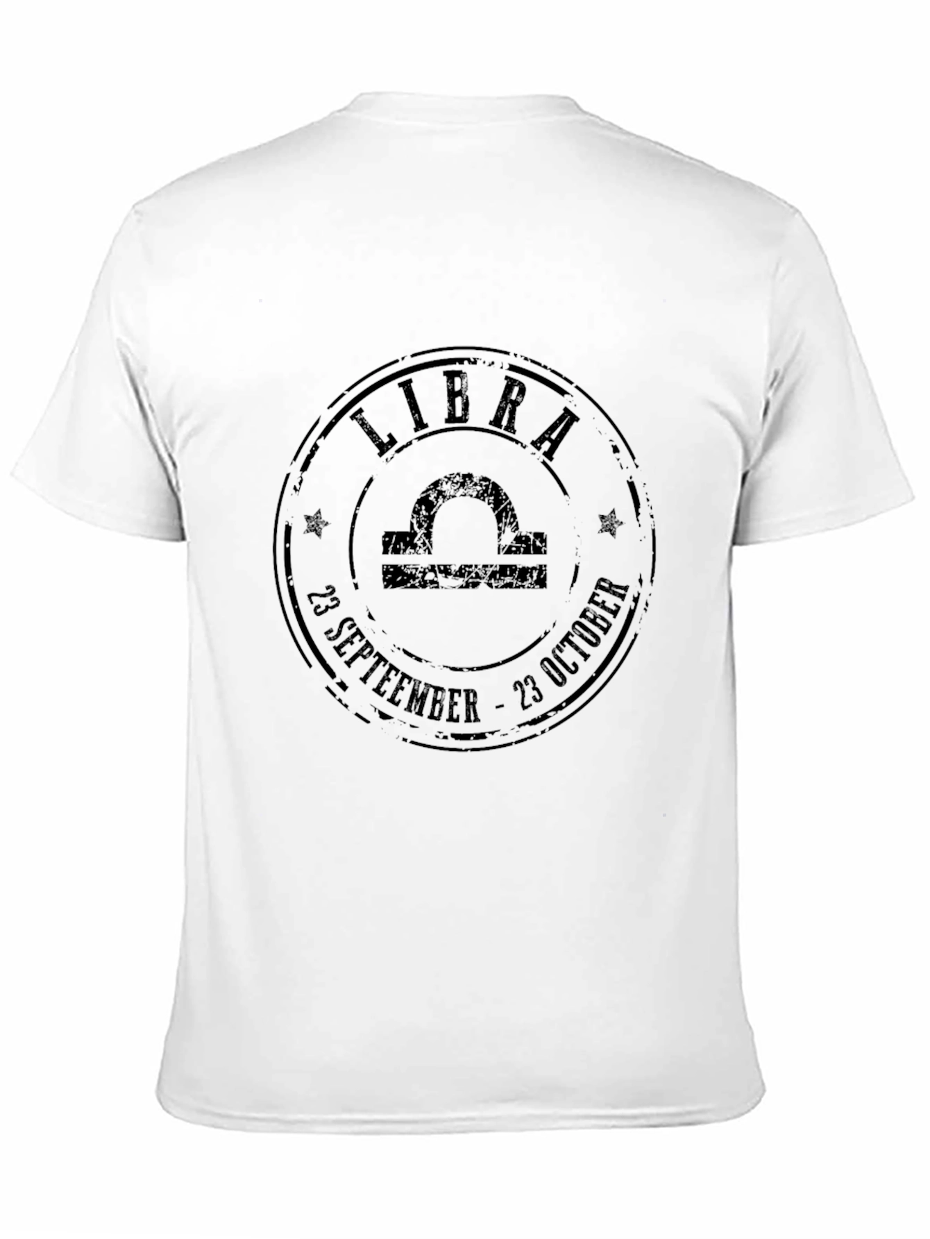 Libra Zodiac Sign Black T-Shirt