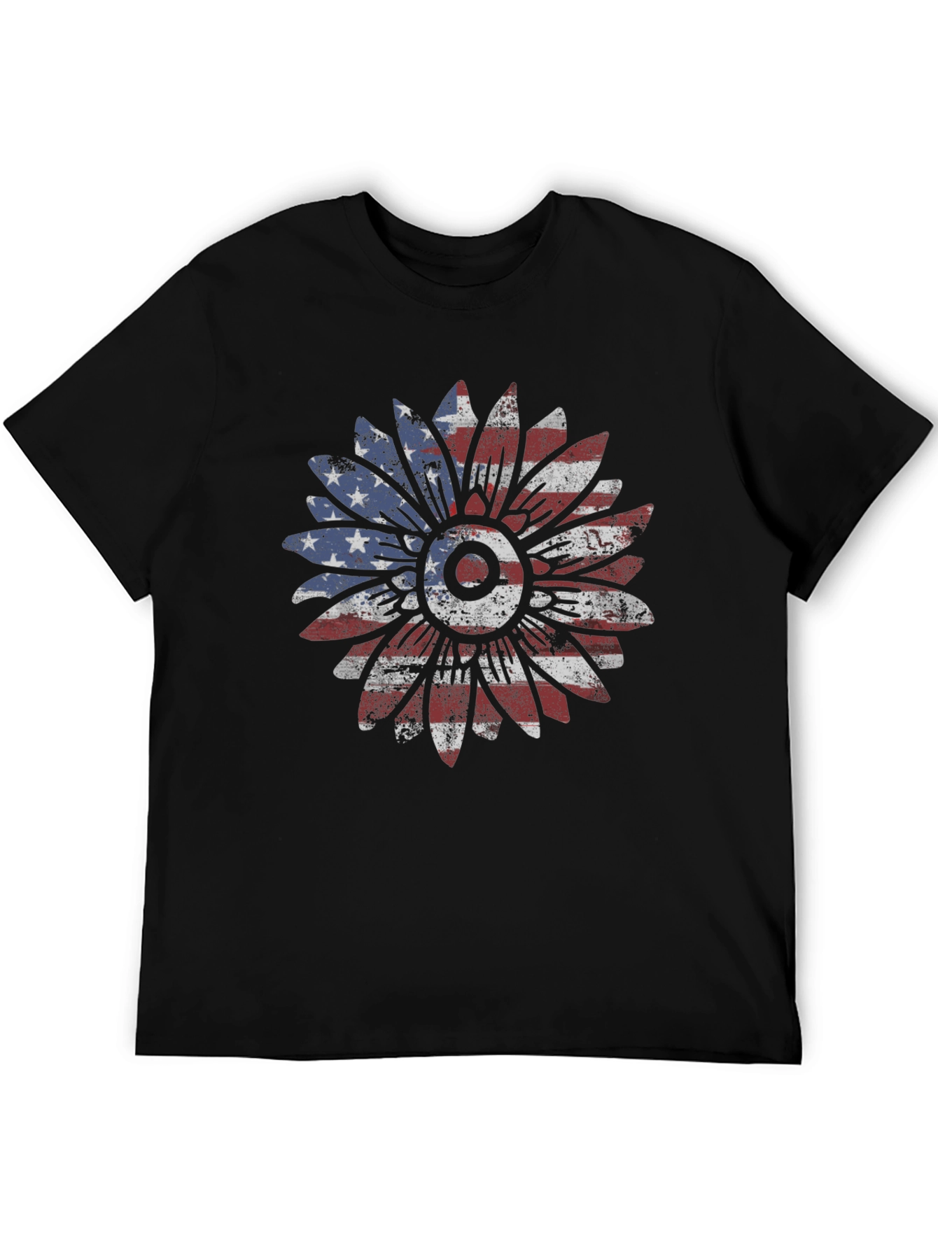 American Flag Sunflower Graphic Tee