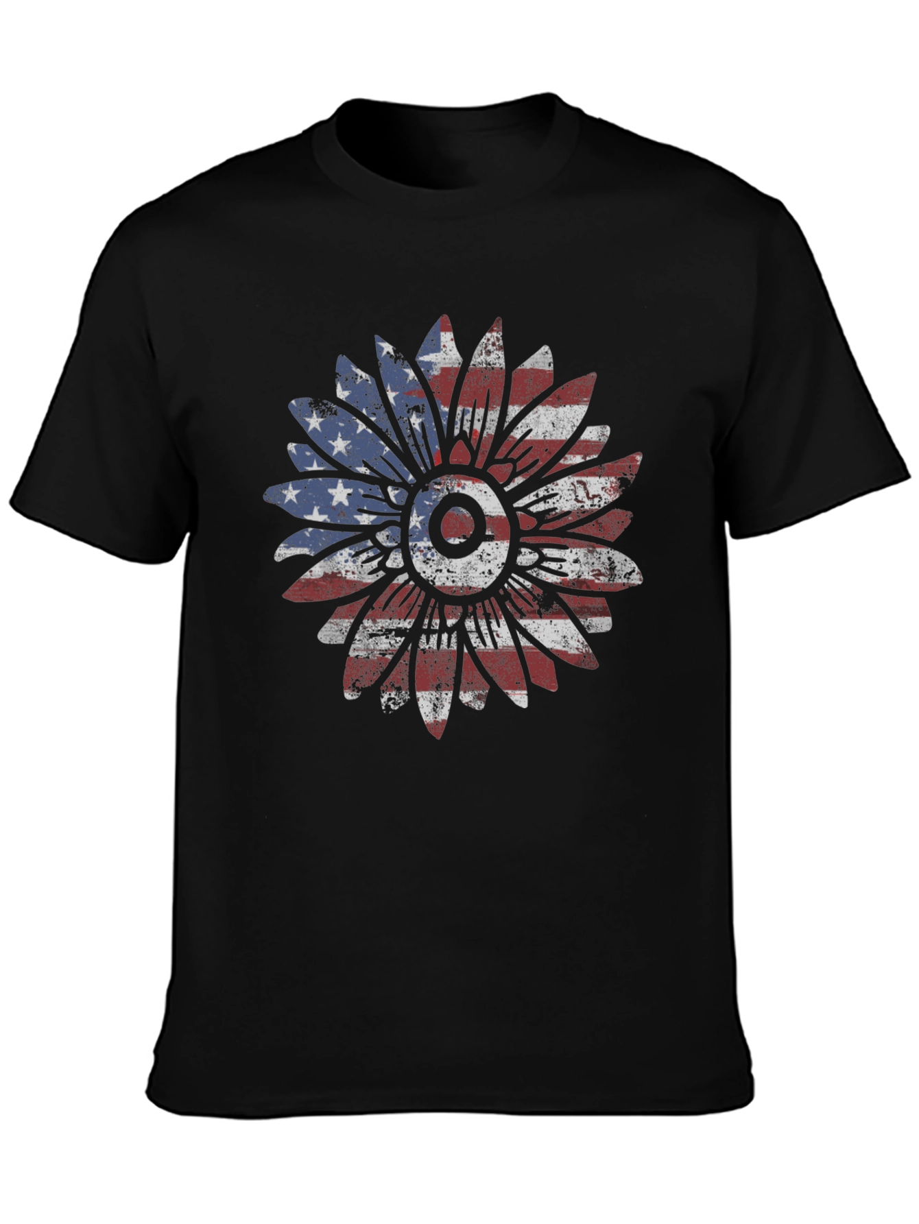 American Flag Sunflower Graphic Tee