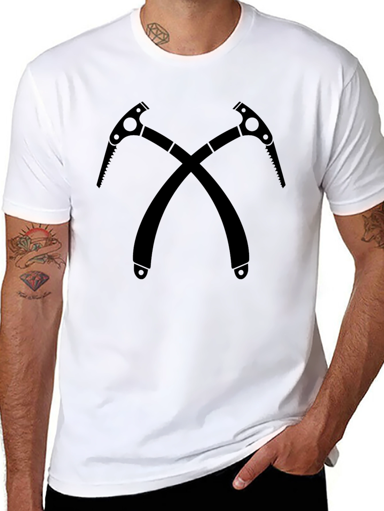 Crossed Ice Axes Black T-Shirt