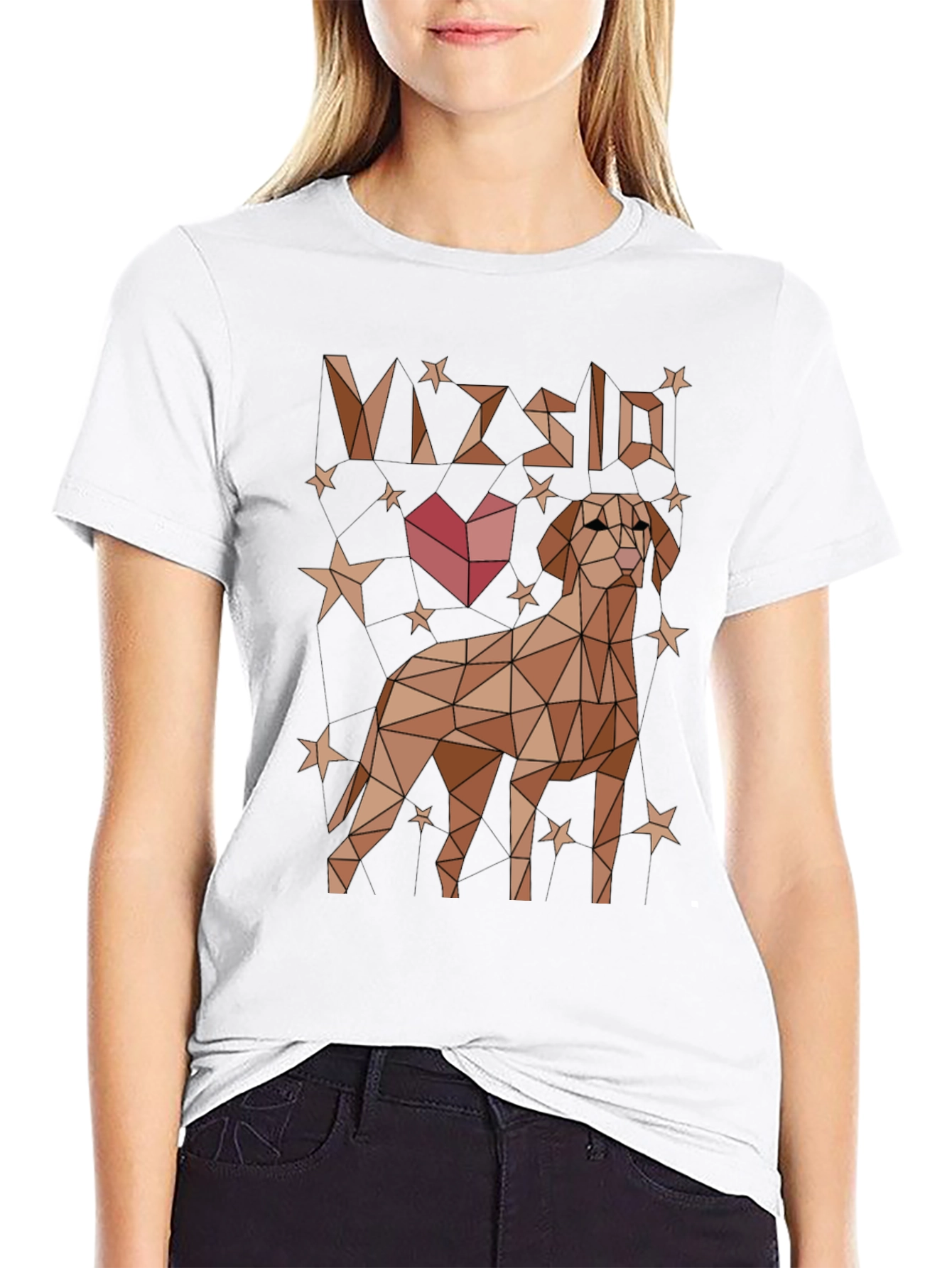 Geometric Vizsla Dog Graphic T-Shirt