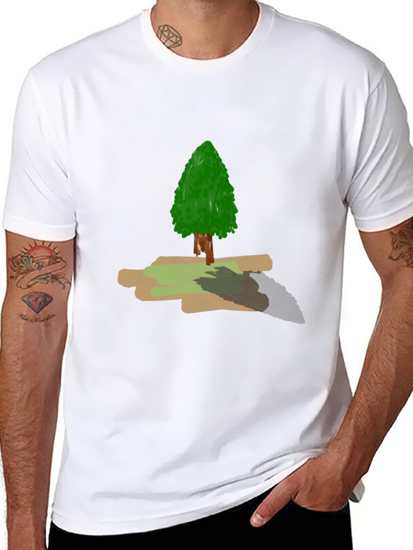 Nature Tree Graphic Tee - Mens Black T-Shirt