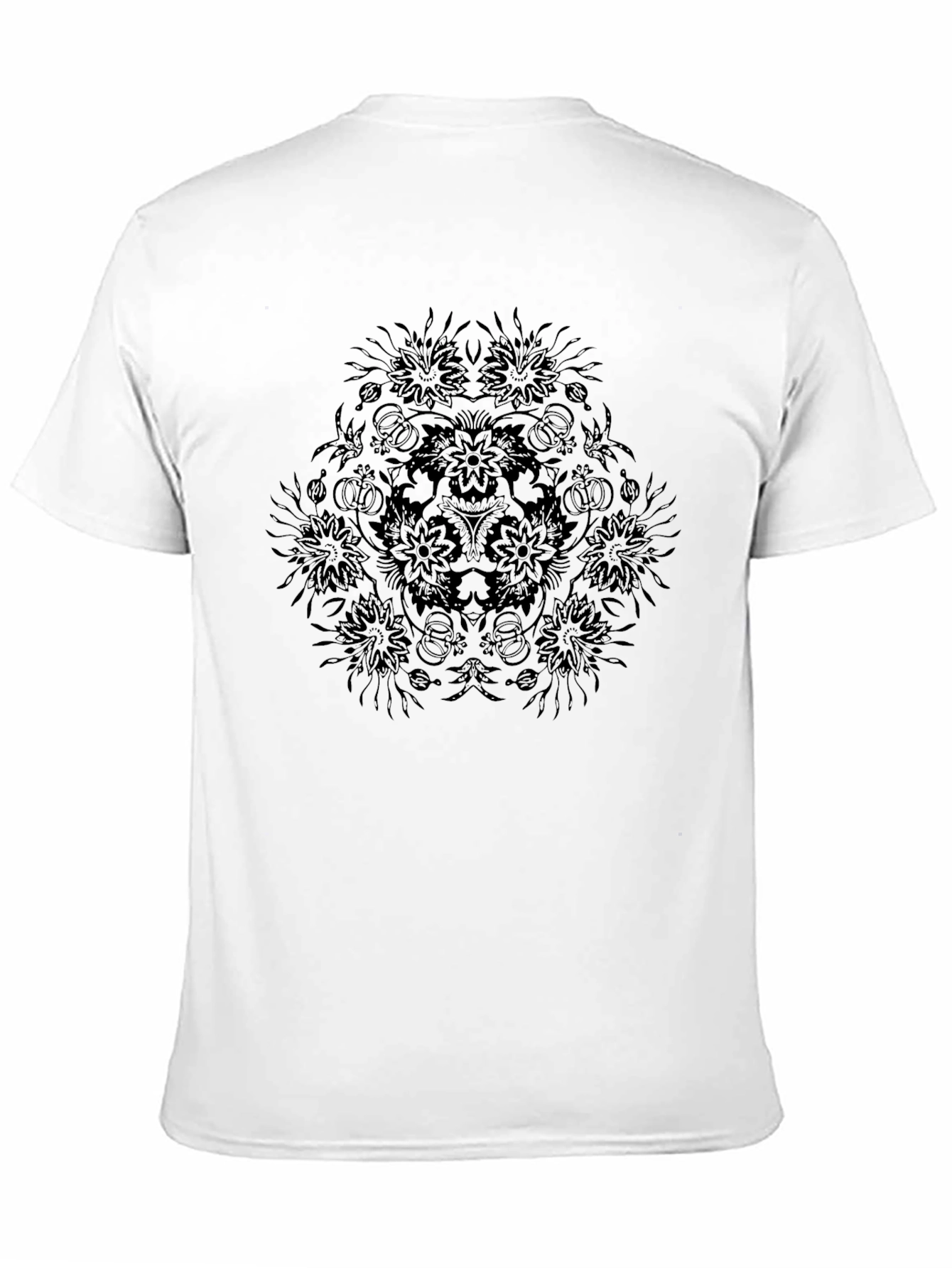Mens Black Mandala Graphic Tee - Unique Design