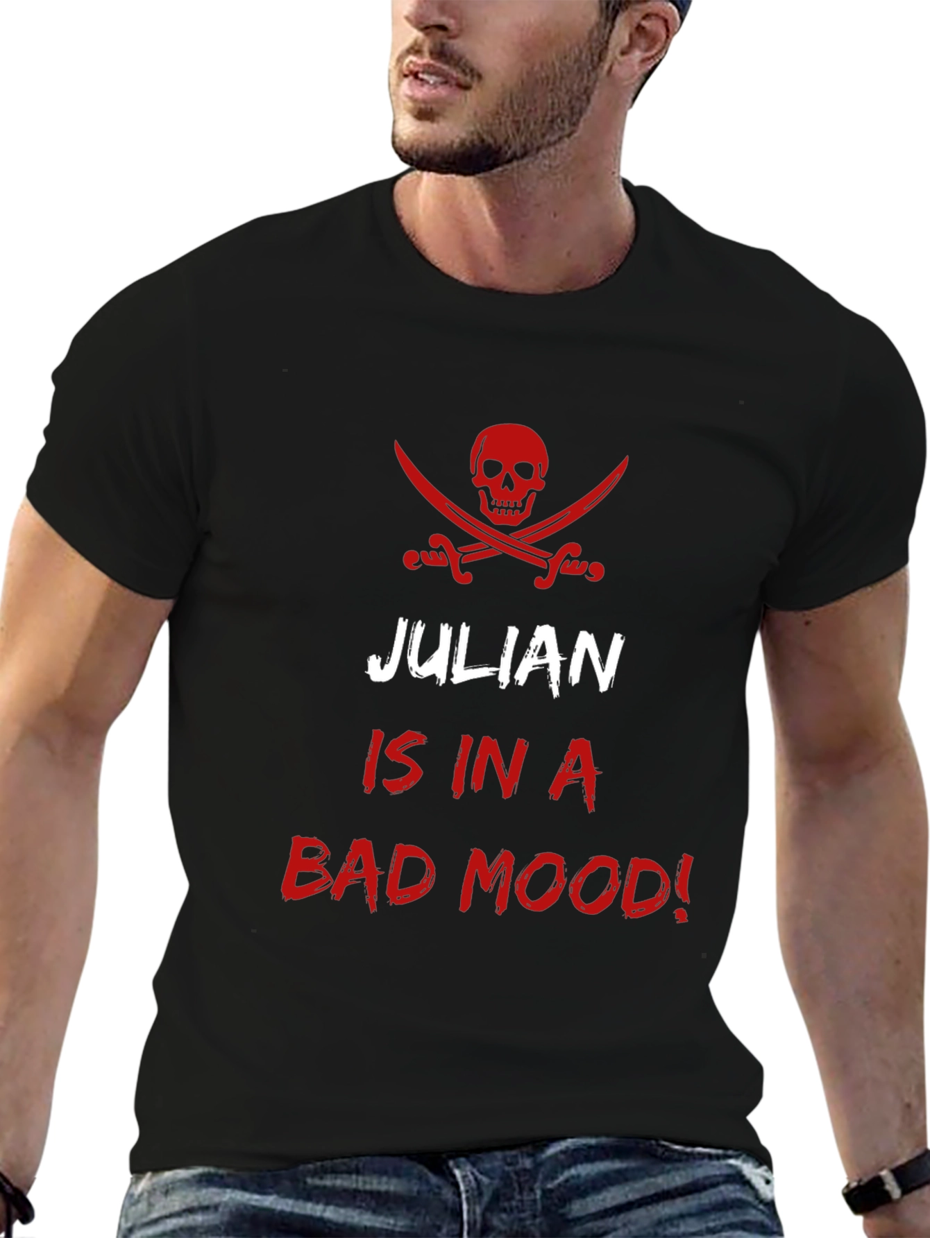 Julian in a Bad Mood Mens Black T-Shirt