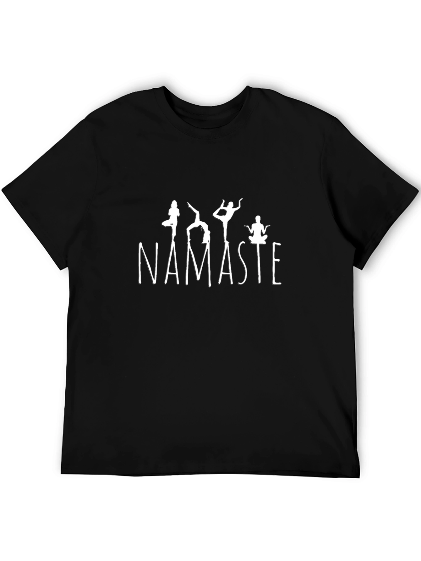 Namaste Yoga Pose Graphic T-Shirt - Black