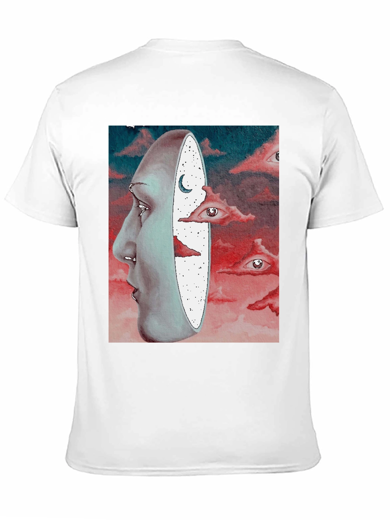 Surreal Face and Dreamscape Black Graphic Tee