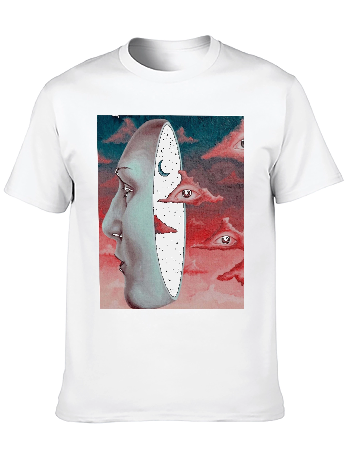 Surreal Face and Dreamscape Black Graphic Tee