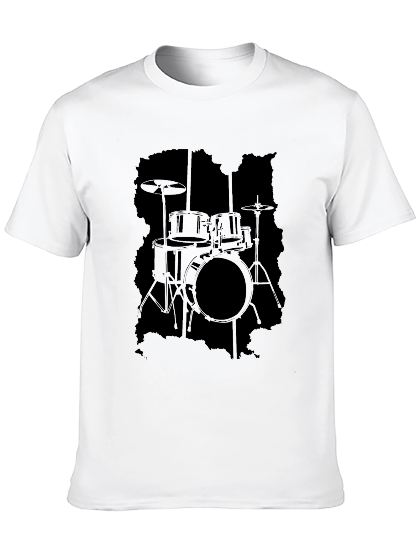 Black Drum Set Graphic T-Shirt