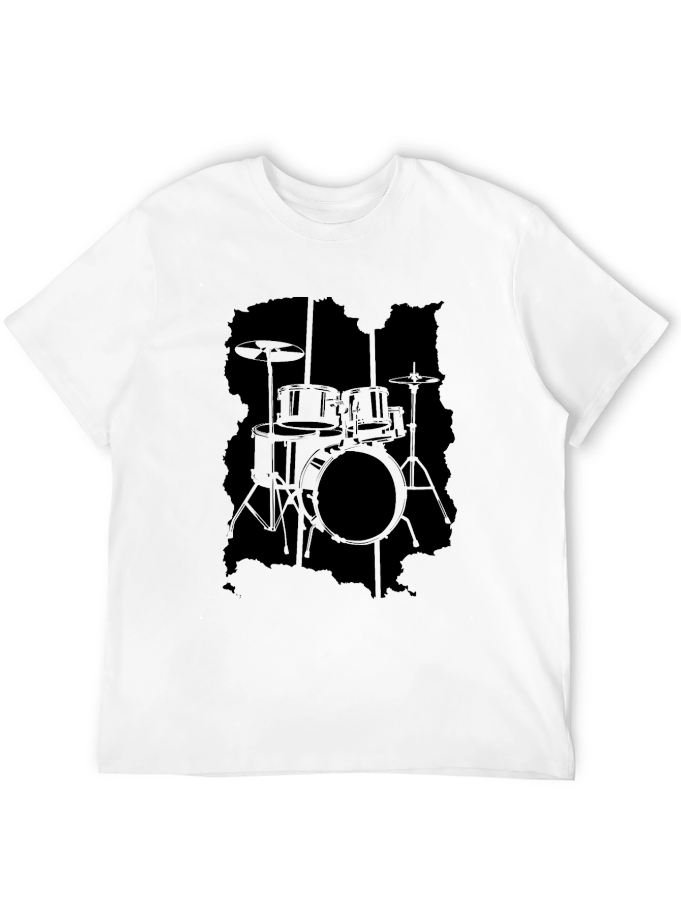Black Drum Set Graphic T-Shirt