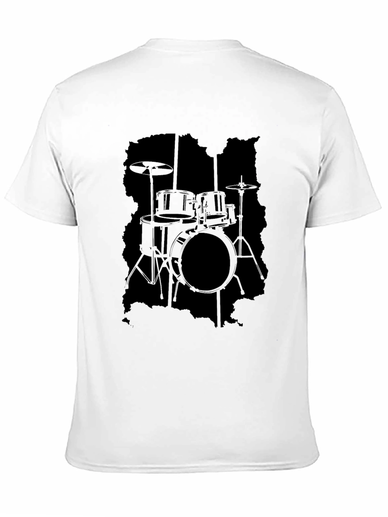 Black Drum Set Graphic T-Shirt