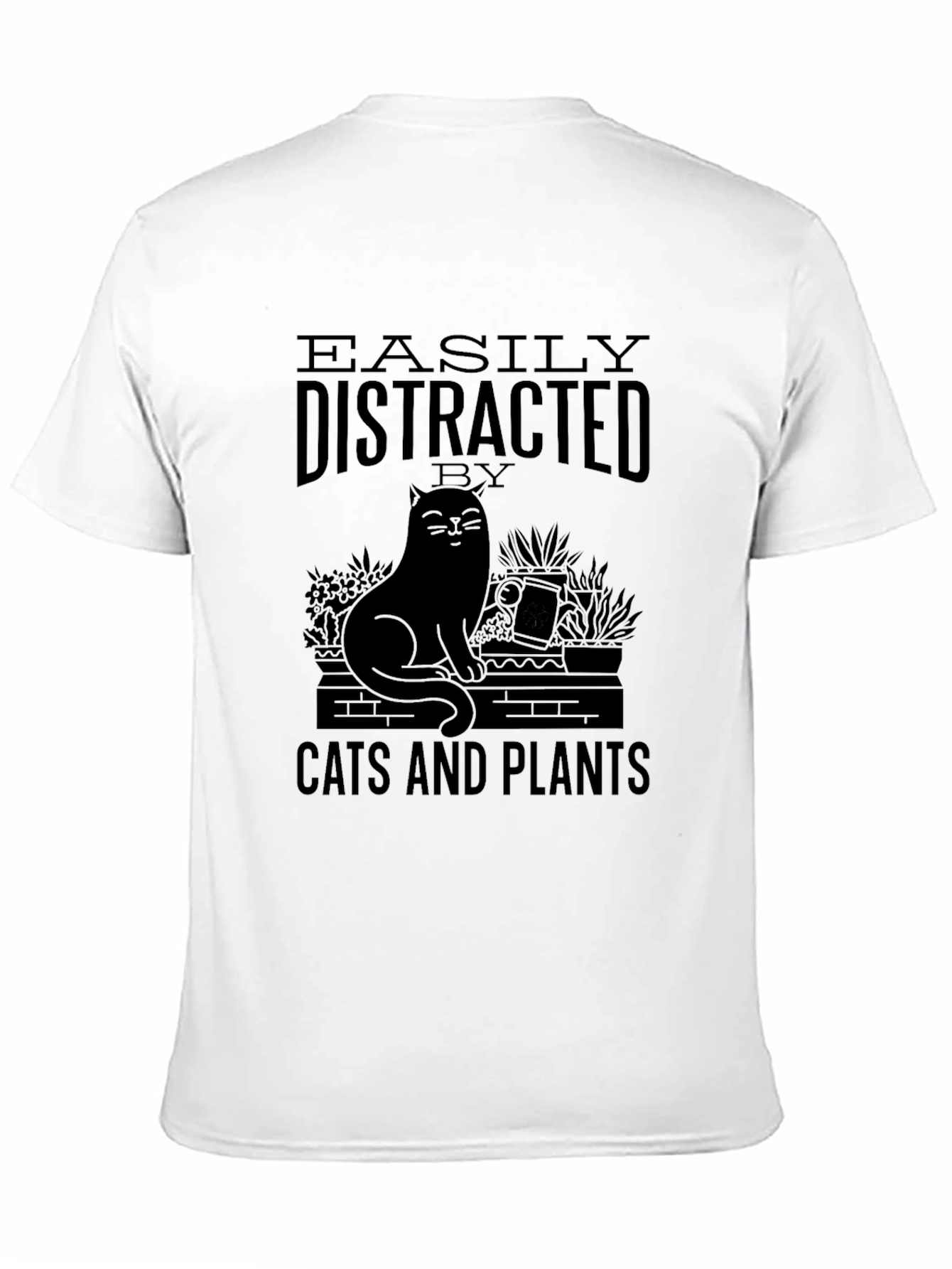 Easily Distracted by Cats and Plants Graphic T-Shirt