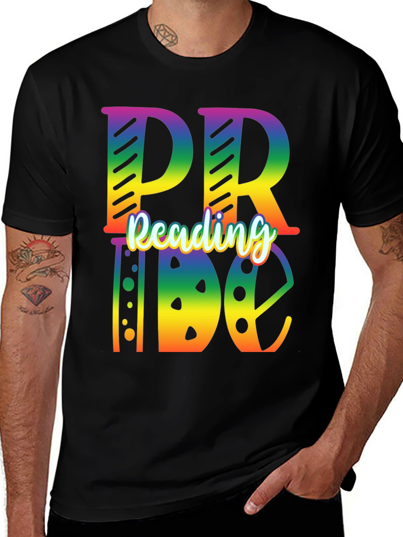 Reading Pride Rainbow Graphic T-Shirt