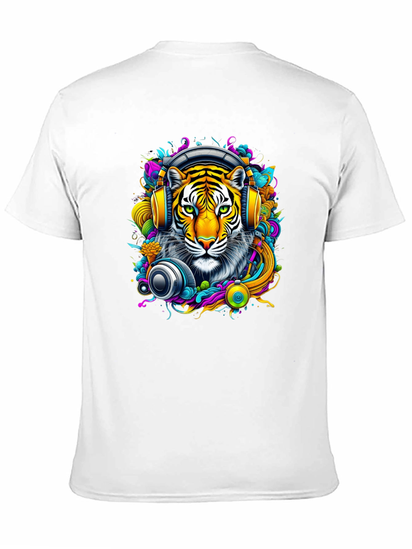 Tiger DJ Graphic Tee - Vivid Art T-Shirt