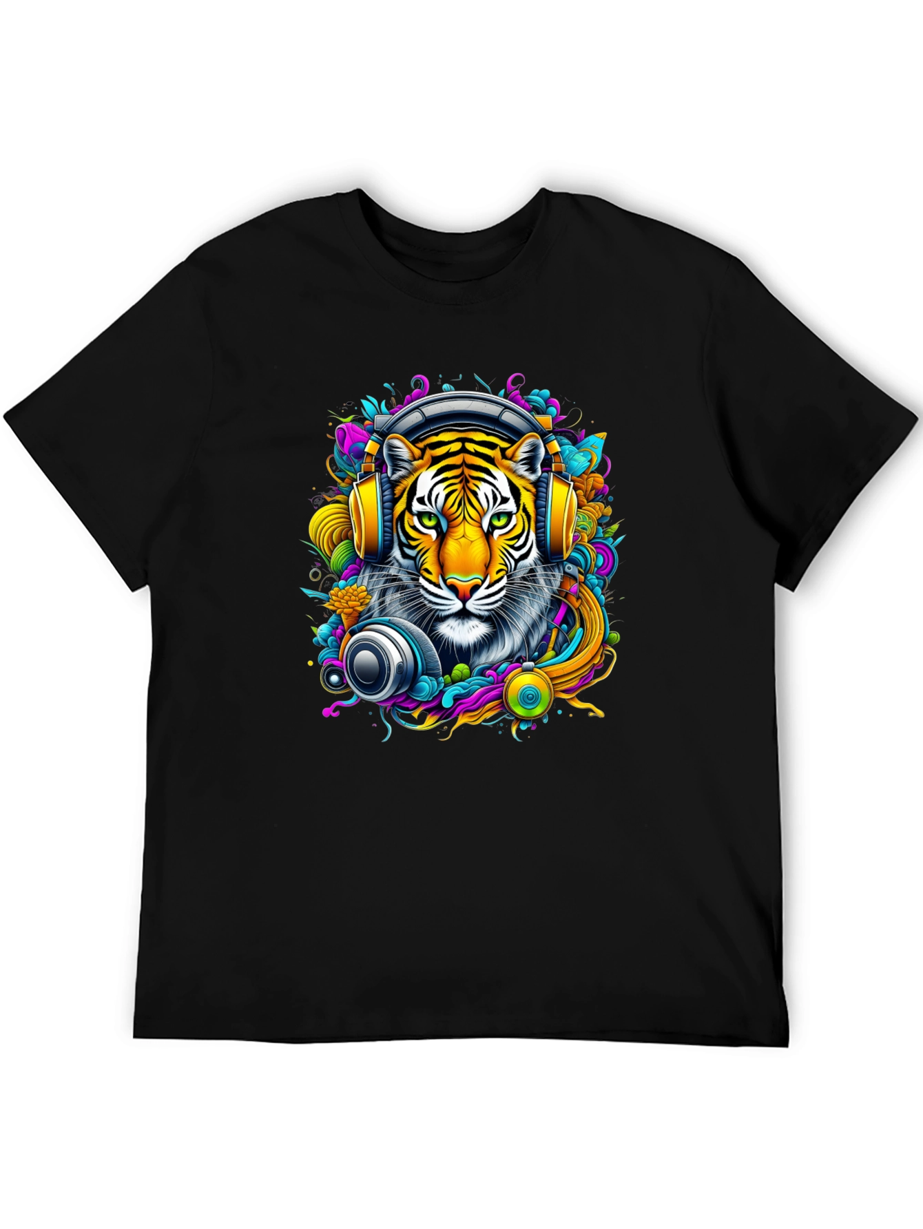 Tiger DJ Graphic Tee - Vivid Art T-Shirt