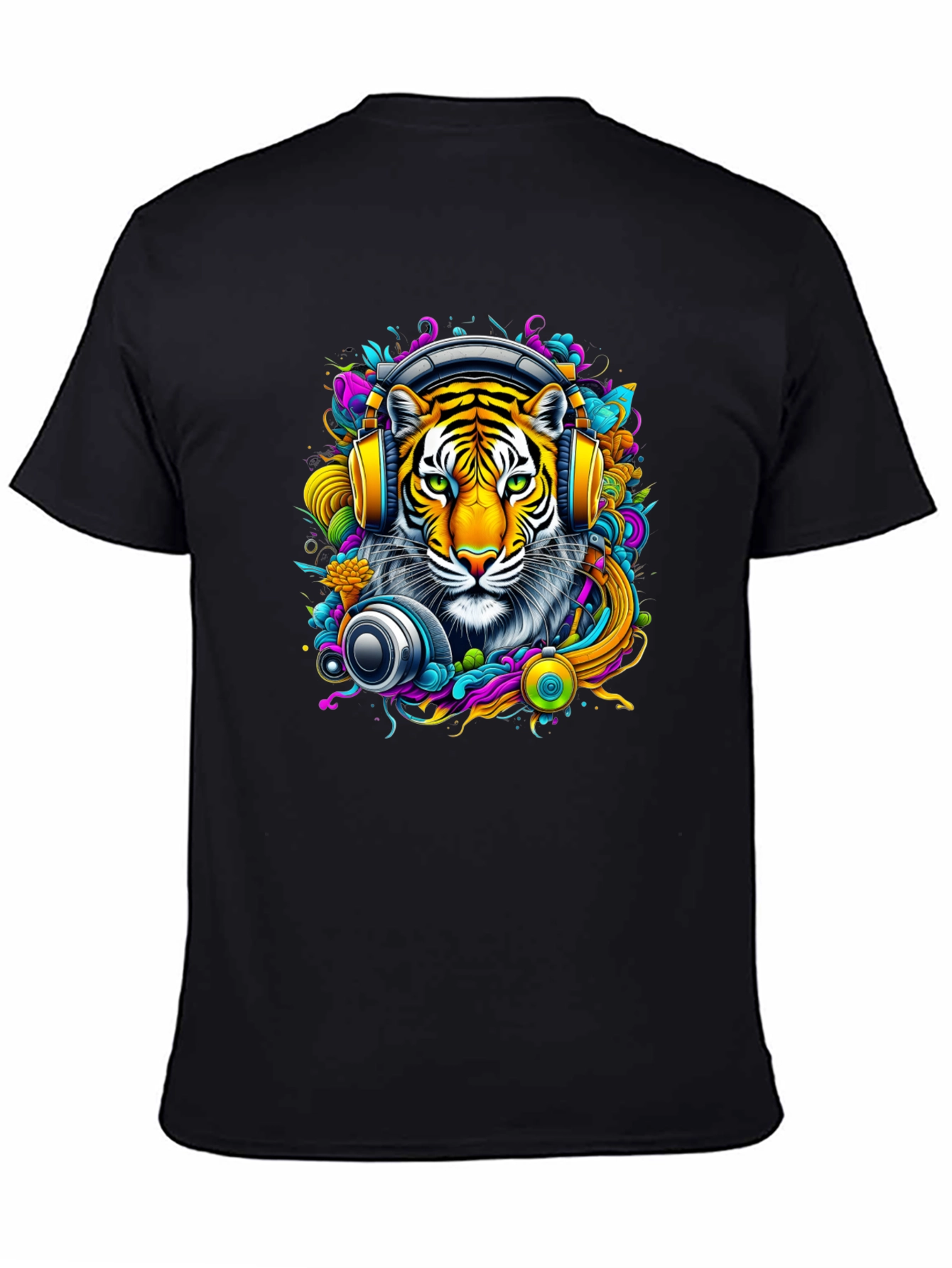 Tiger DJ Graphic Tee - Vivid Art T-Shirt