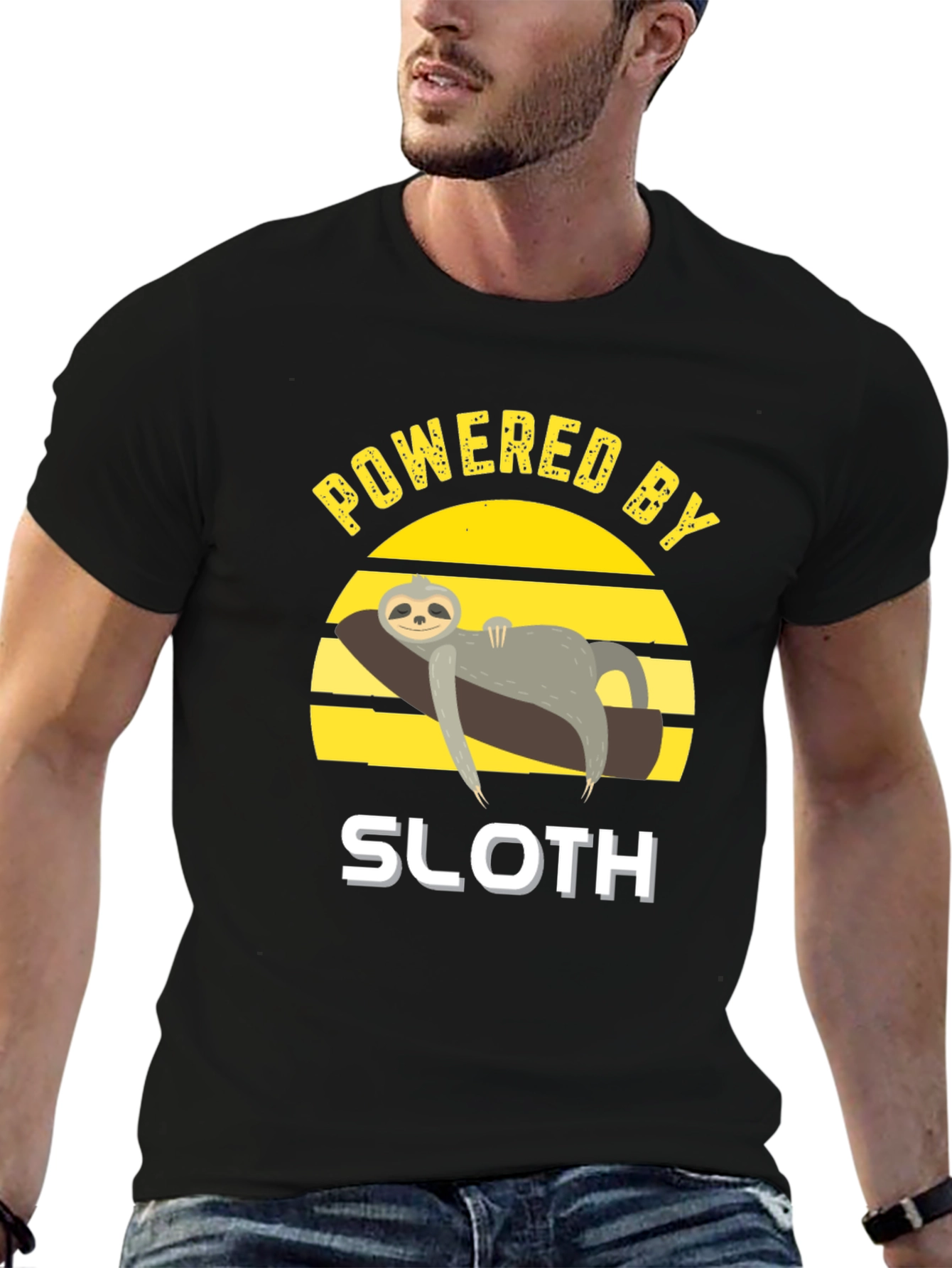 Powered By Sloth Graphic Tee - Relaxed Fit