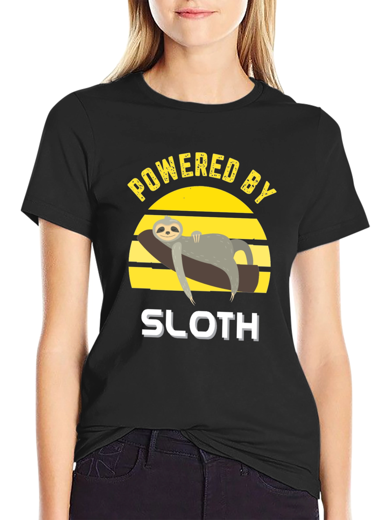 Powered By Sloth Graphic Tee - Relaxed Fit