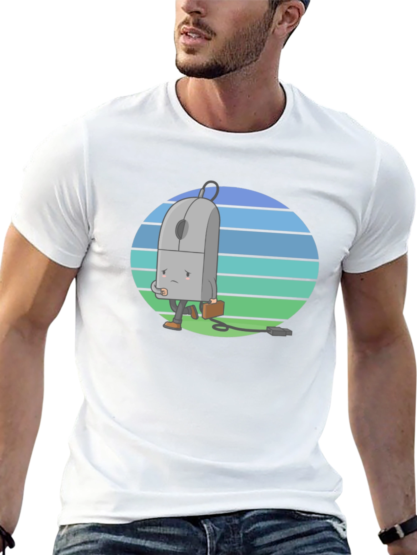 Computer Mouse Cartoon Graphic T-Shirt