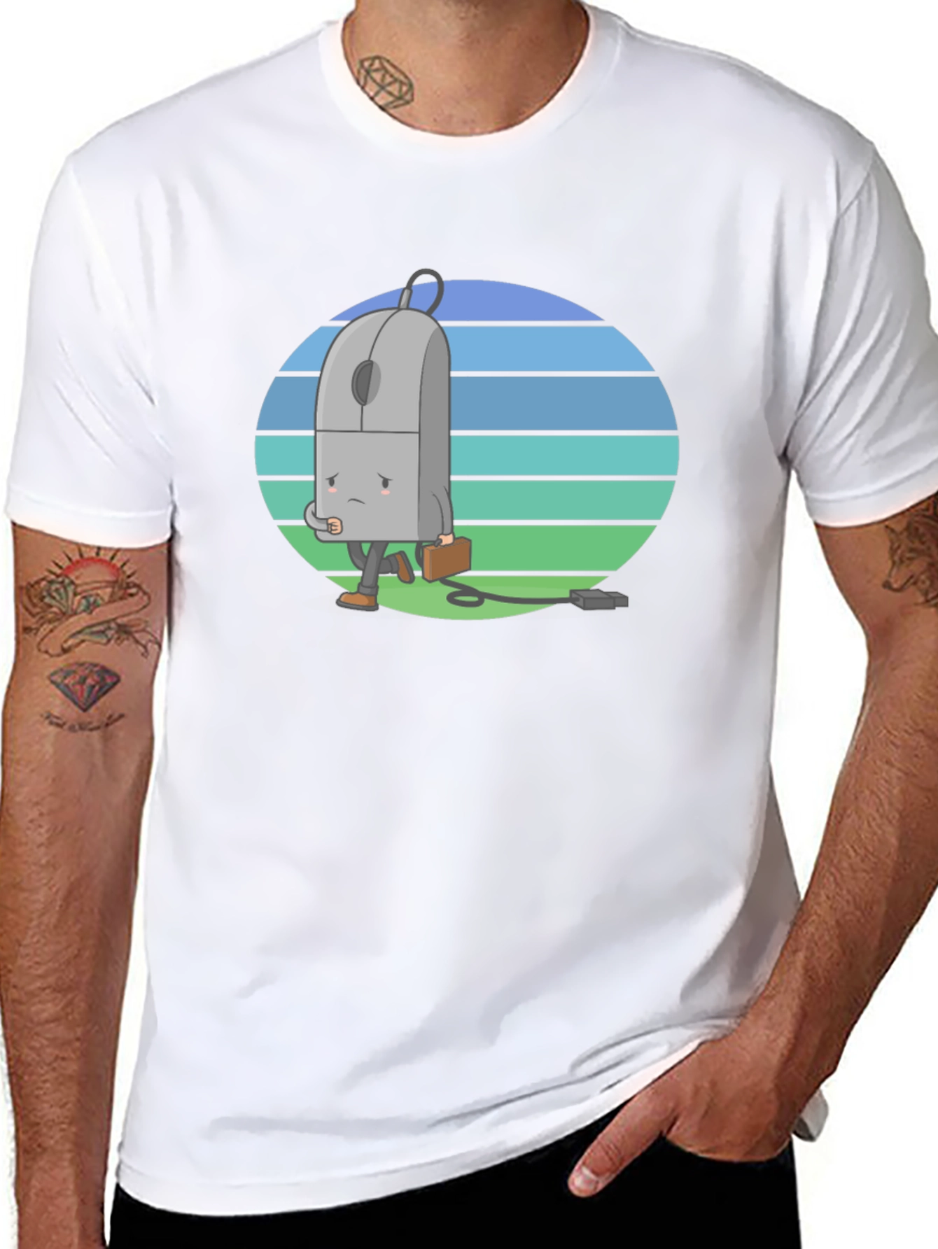 Computer Mouse Cartoon Graphic T-Shirt