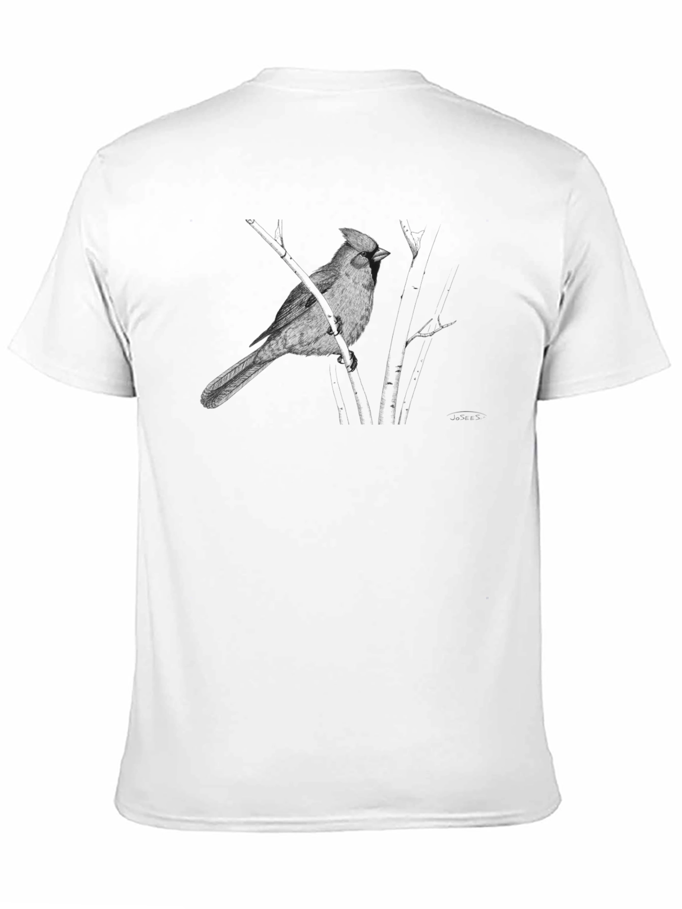 Cardinal Bird Graphic Tee - Black Cotton T-Shirt