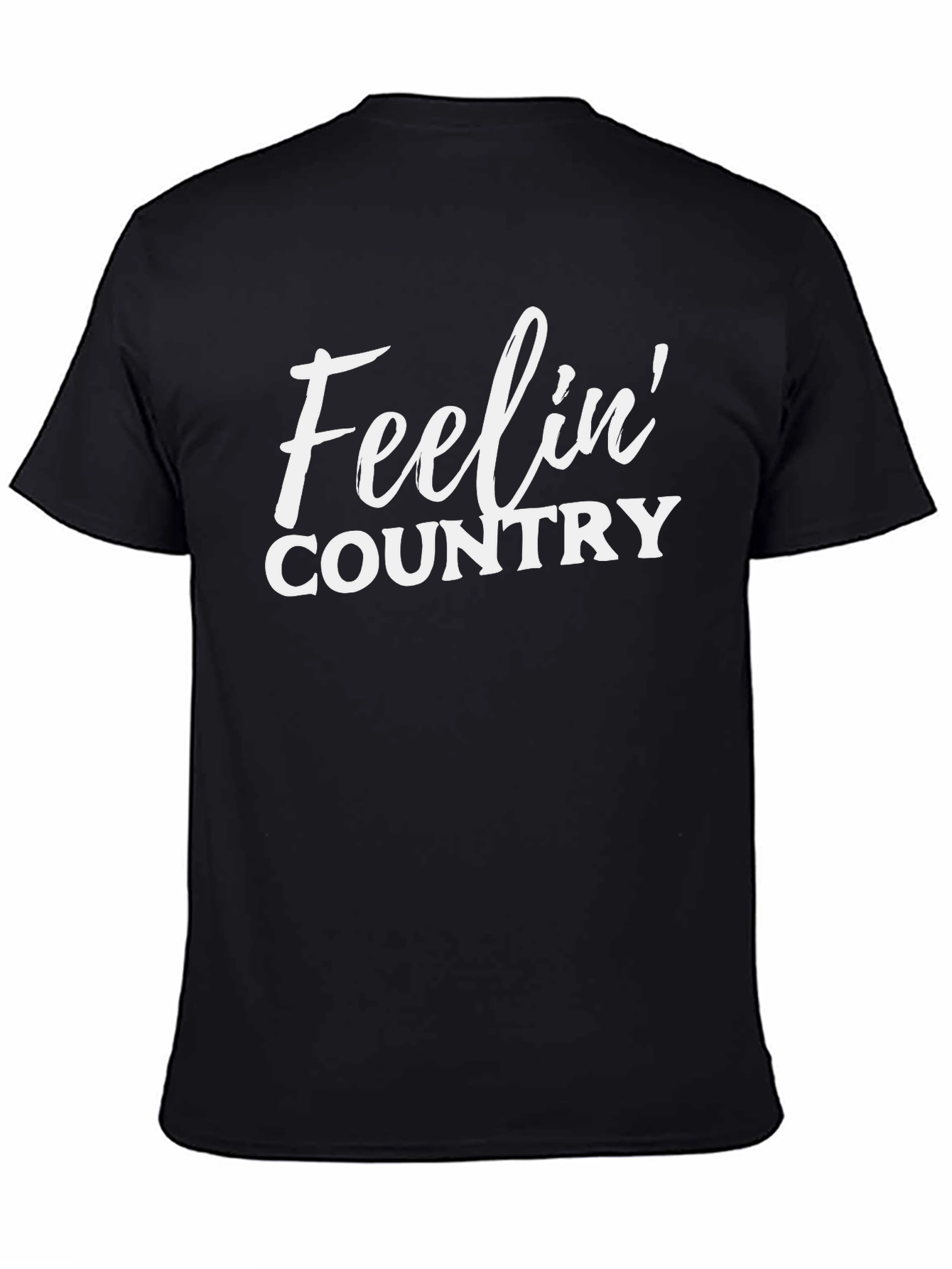 Feelin Country Graphic Tee - Soft Black Cotton Blend