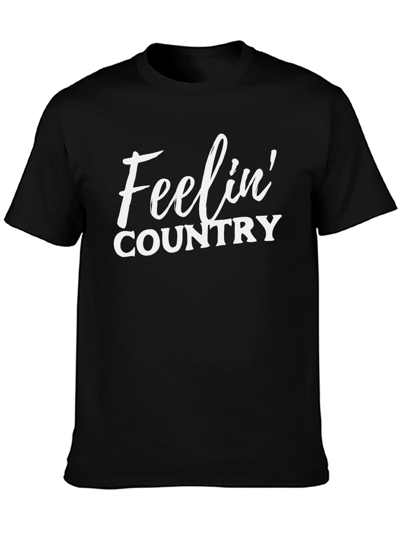 Feelin Country Graphic Tee - Soft Black Cotton Blend