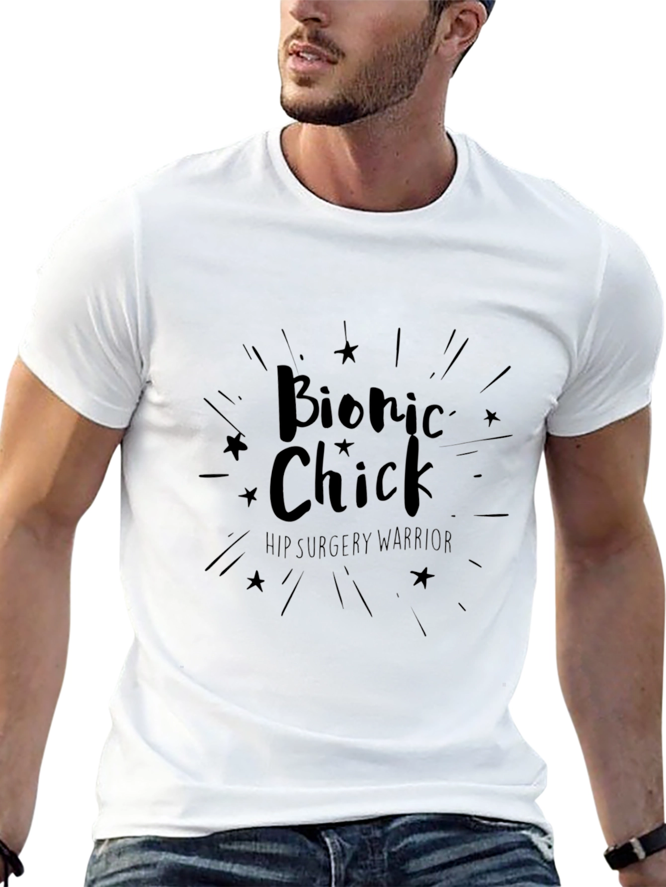Bionic Chick Hip Surgery Warrior Black T-Shirt